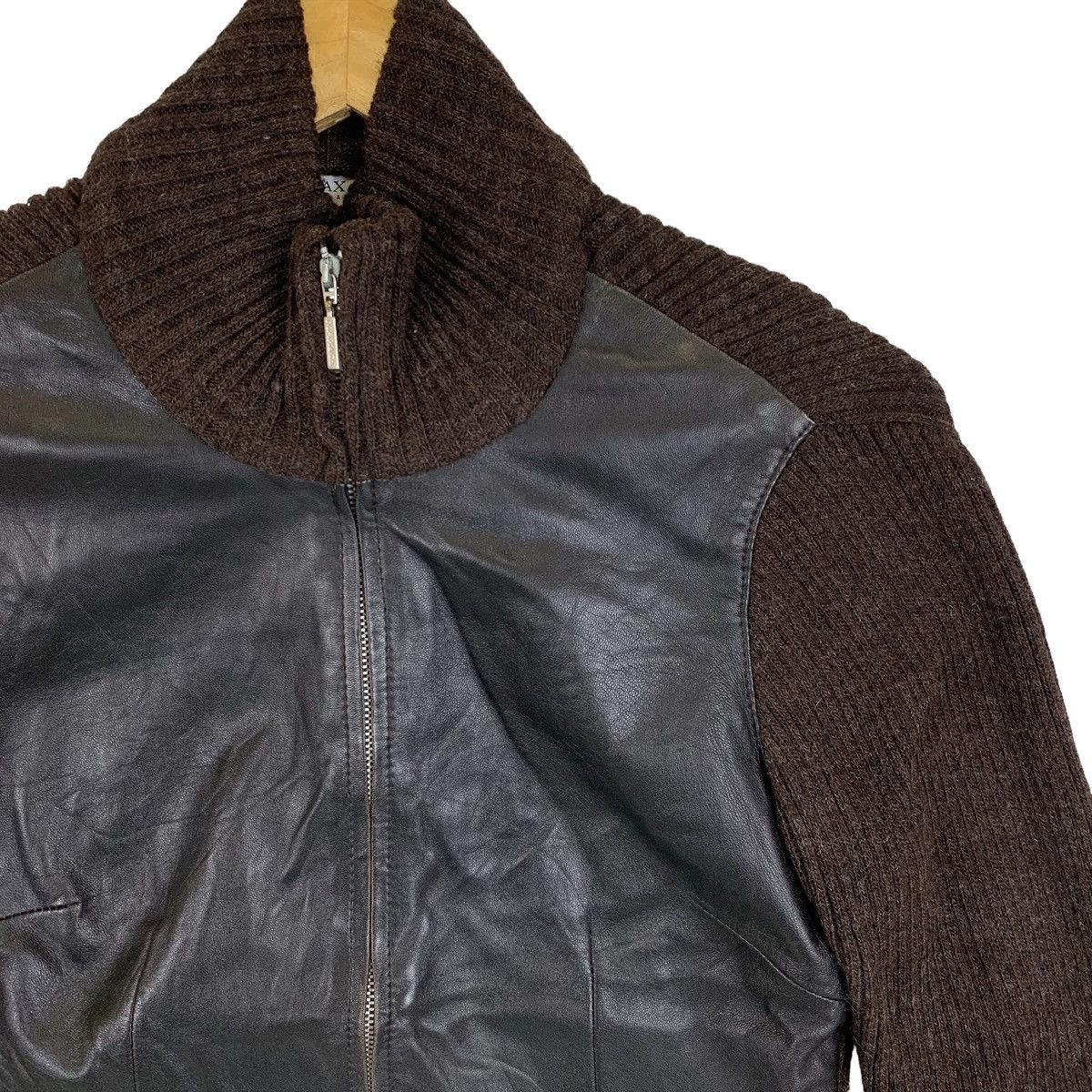 MAX&Co. × Max Mara × Vintage MAX & CO By Max Mara Italian Leather Knitwear Sweater Jacket Size S / US 4 / IT 40 - 10 Thumbnail