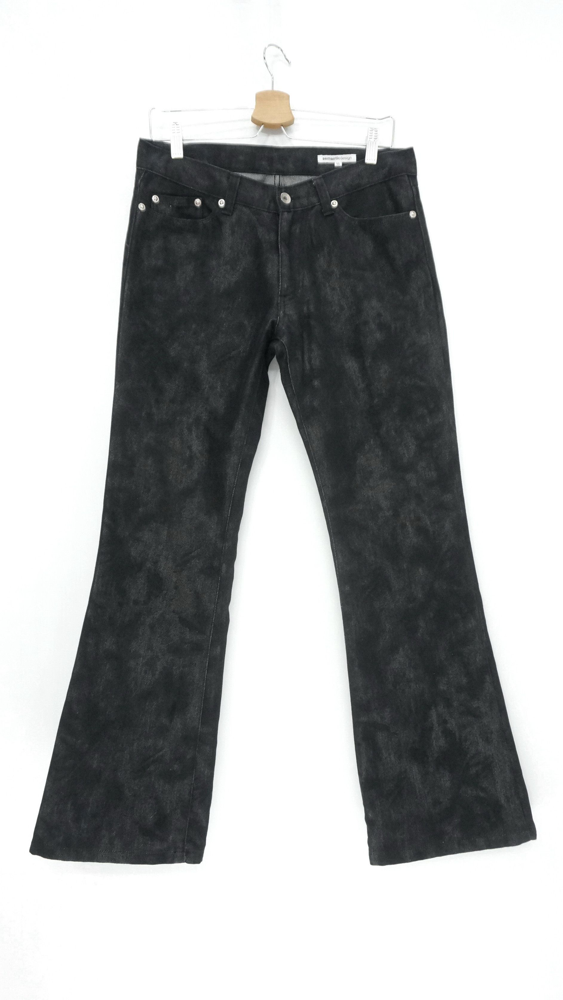 semanticdesign 🔥 Semantic Design Black Denim Flare Jeans Pants Size US 31 - 2 Thumbnail