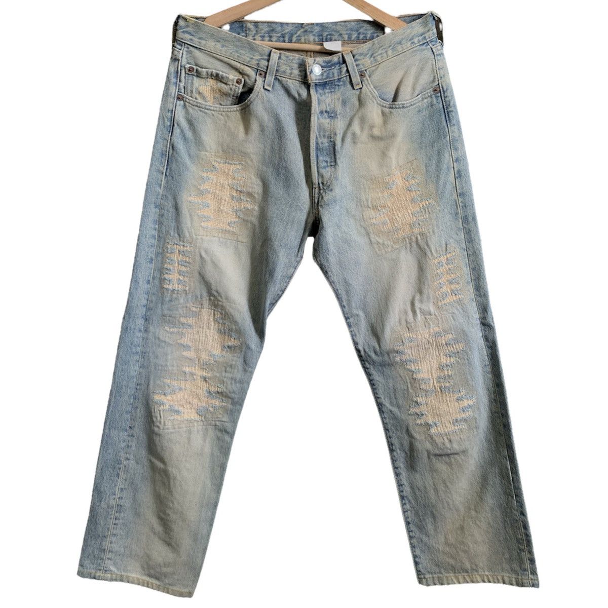 image of Distressed Denim x Levis Vintage Levis 501 Distressed Boro Denim Jeans, Men's (Size 33)