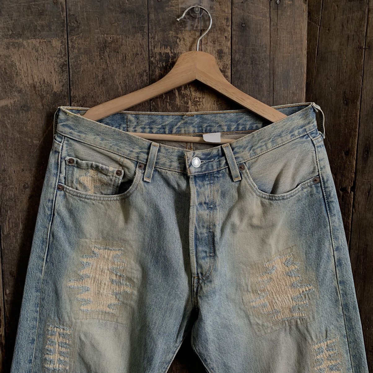 Levi's Vintage Levis 501 Distressed Boro Denim Jeans Size US 33 - 3 Thumbnail
