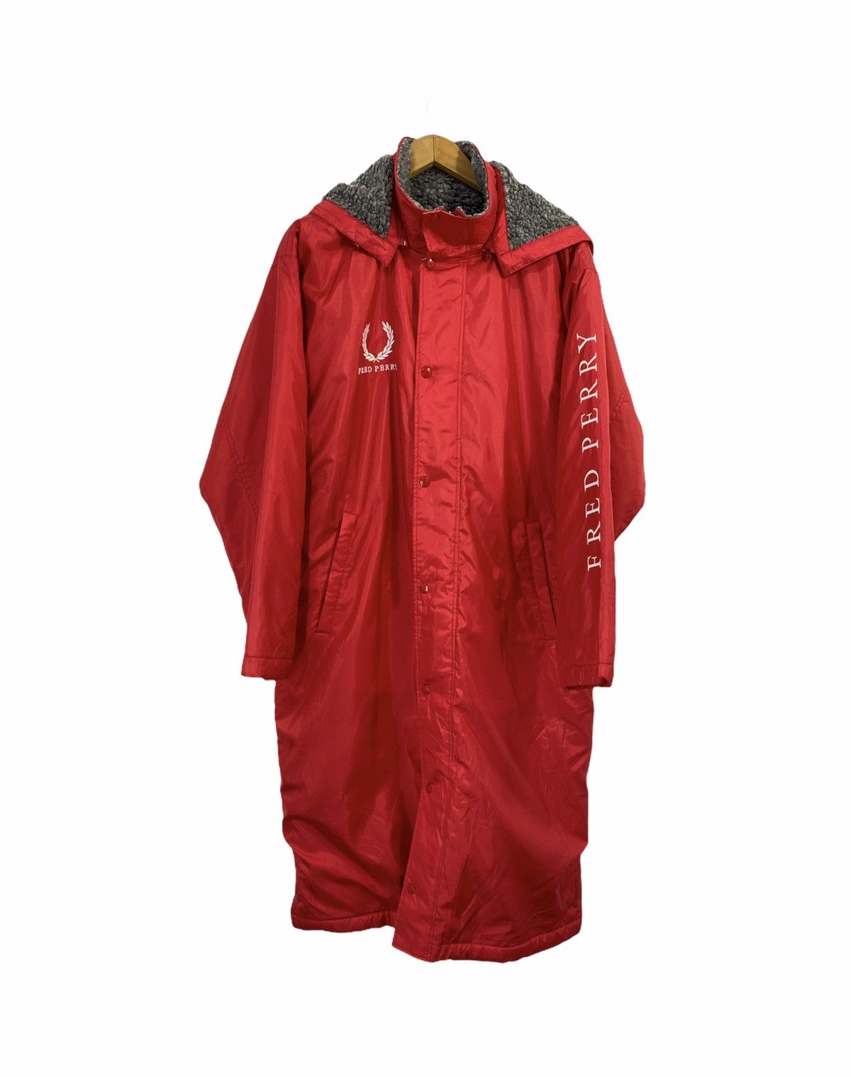 Fred Perry Vintage Fred Perry Long Jacket With Hoodies Big Logo Design Size US M / EU 48-50 / 2 - 2 Thumbnail