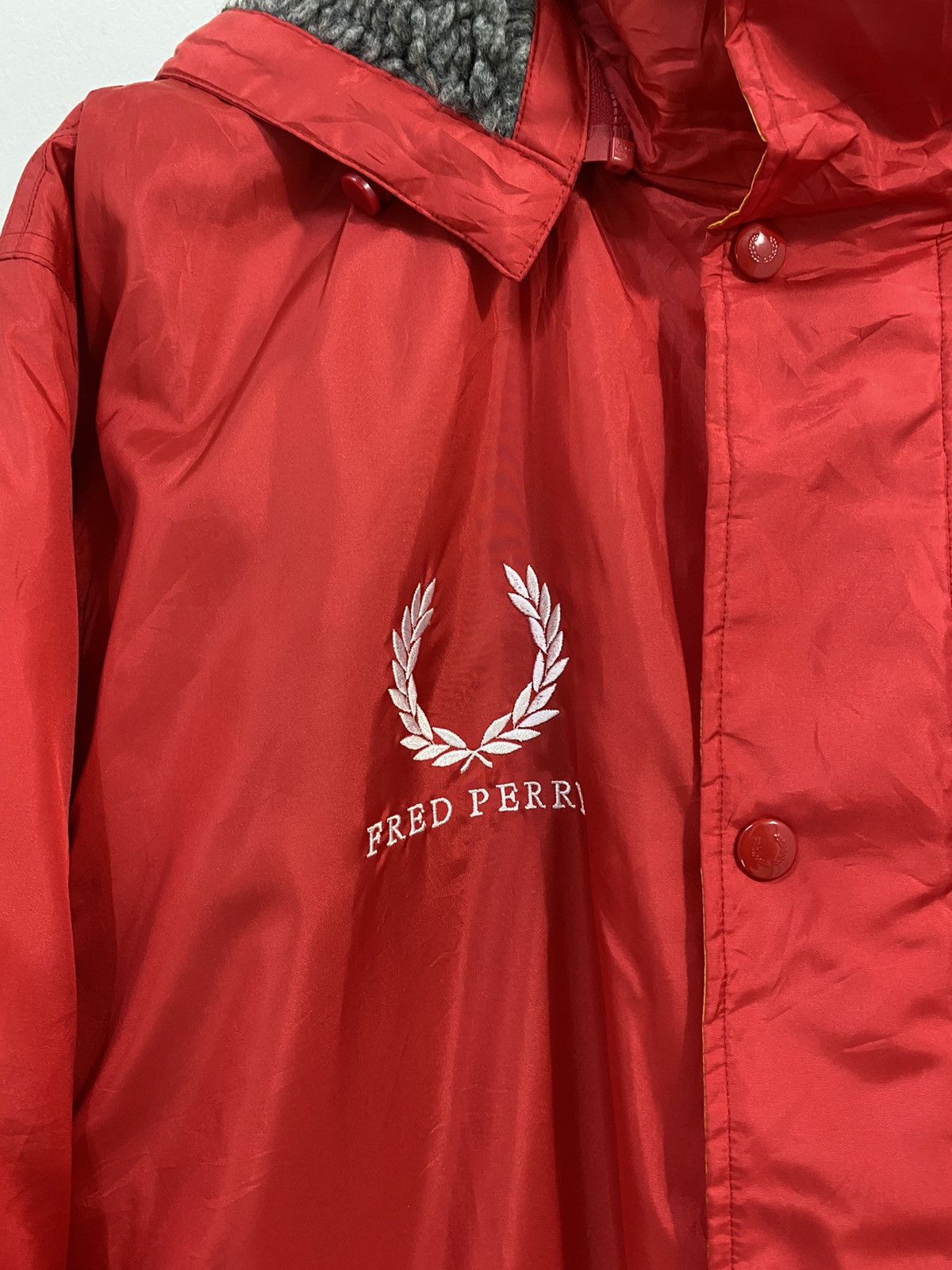 Fred Perry Vintage Fred Perry Long Jacket With Hoodies Big Logo Design Size US M / EU 48-50 / 2 - 4 Thumbnail