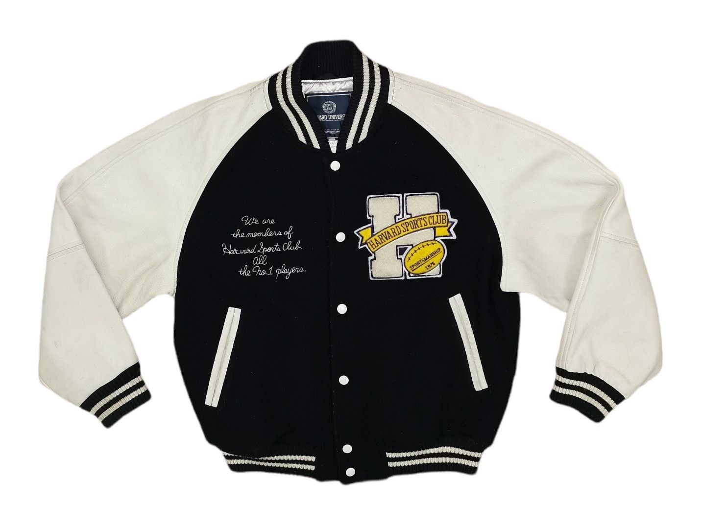 Vintage Vintage Harvard Sports Club Leather Wool Varsity Jacket Size US M / EU 48-50 / 2 - 2 Thumbnail
