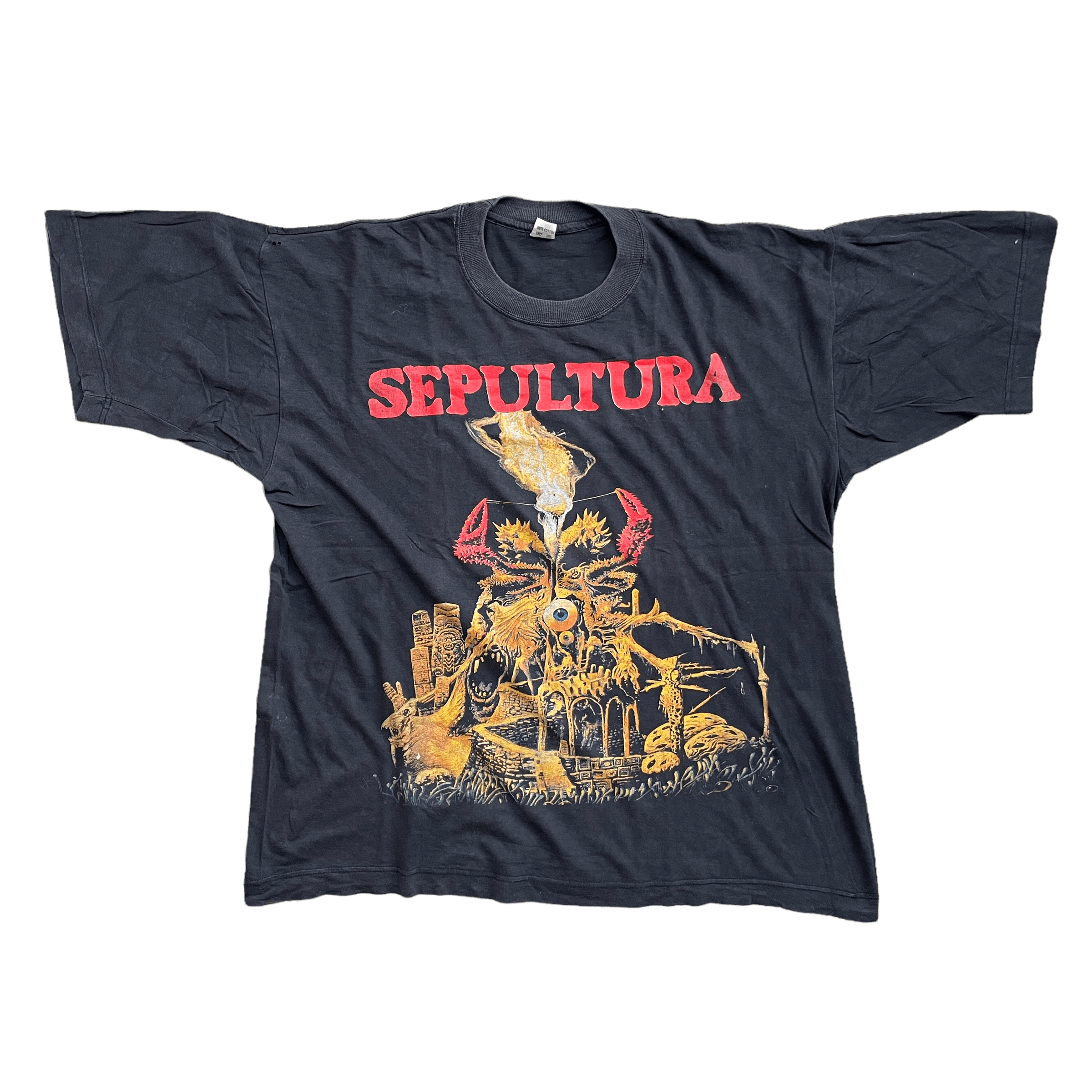 image of Vintage Sepultura 1992 European Tour T-Shirt in Black, Men's (Size XL)