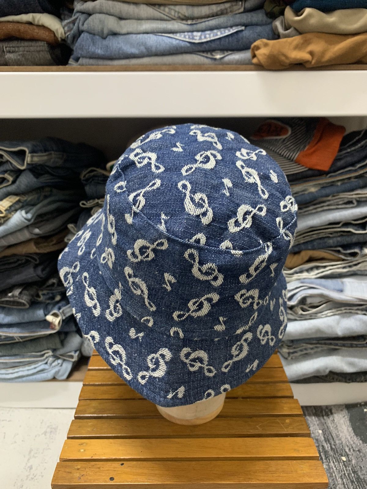 Japanese Brand Japanese Brand Musical Note Embroidery Denim Bucket Hat Size ONE SIZE - 3 Thumbnail