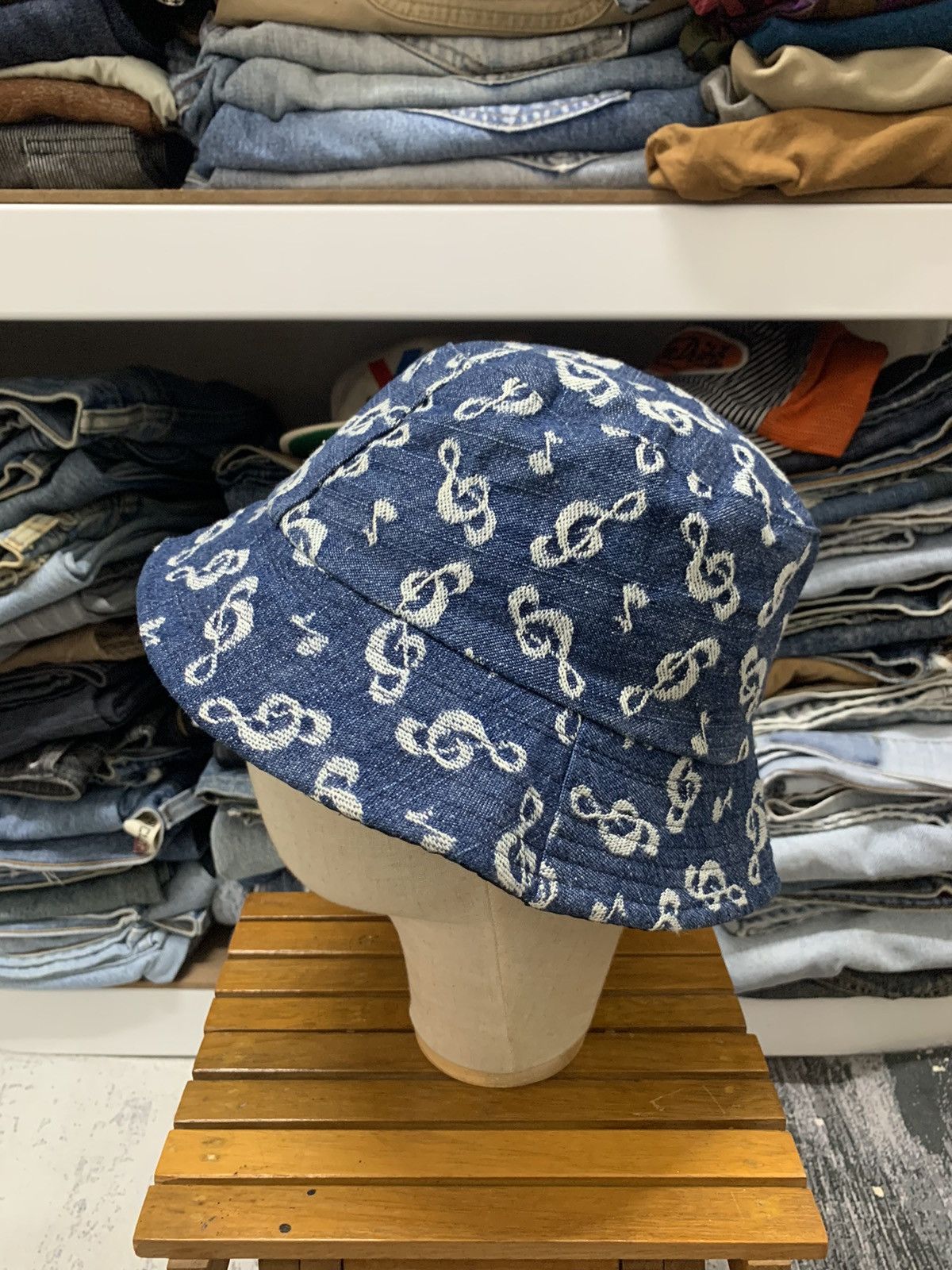 Japanese Brand Japanese Brand Musical Note Embroidery Denim Bucket Hat Size ONE SIZE - 2 Thumbnail