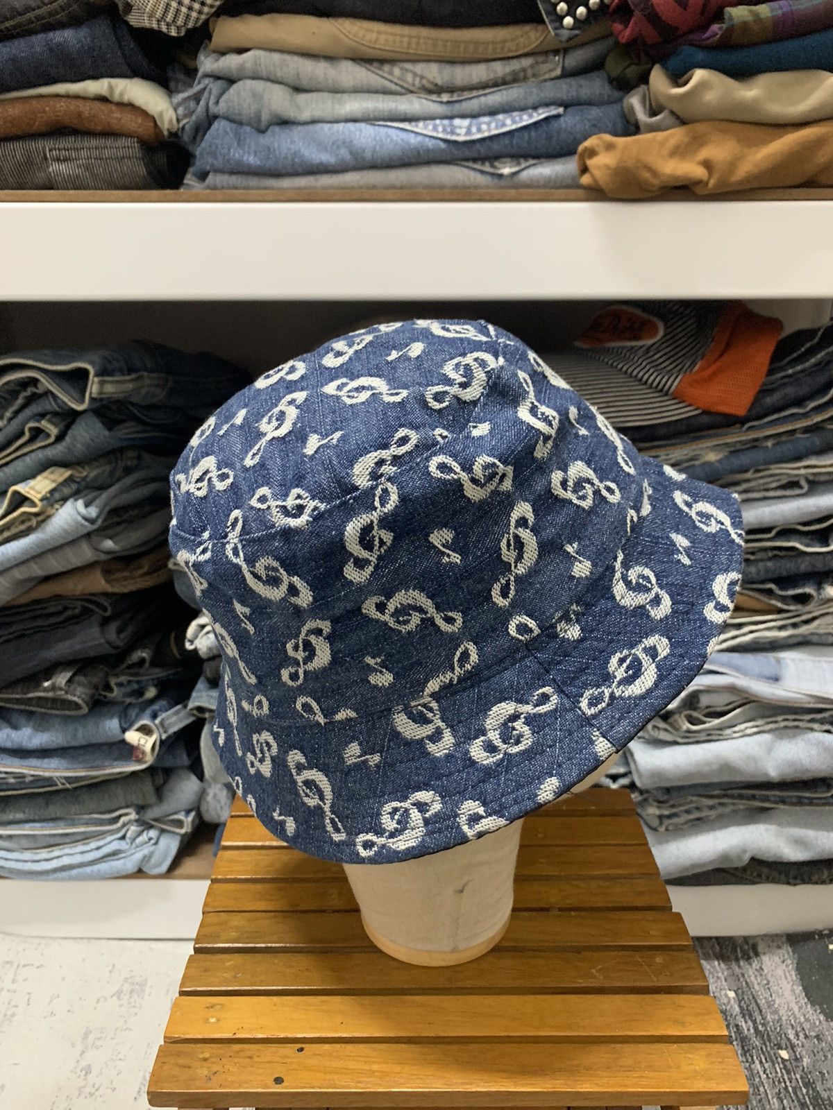 Japanese Brand Japanese Brand Musical Note Embroidery Denim Bucket Hat Size ONE SIZE - 4 Thumbnail