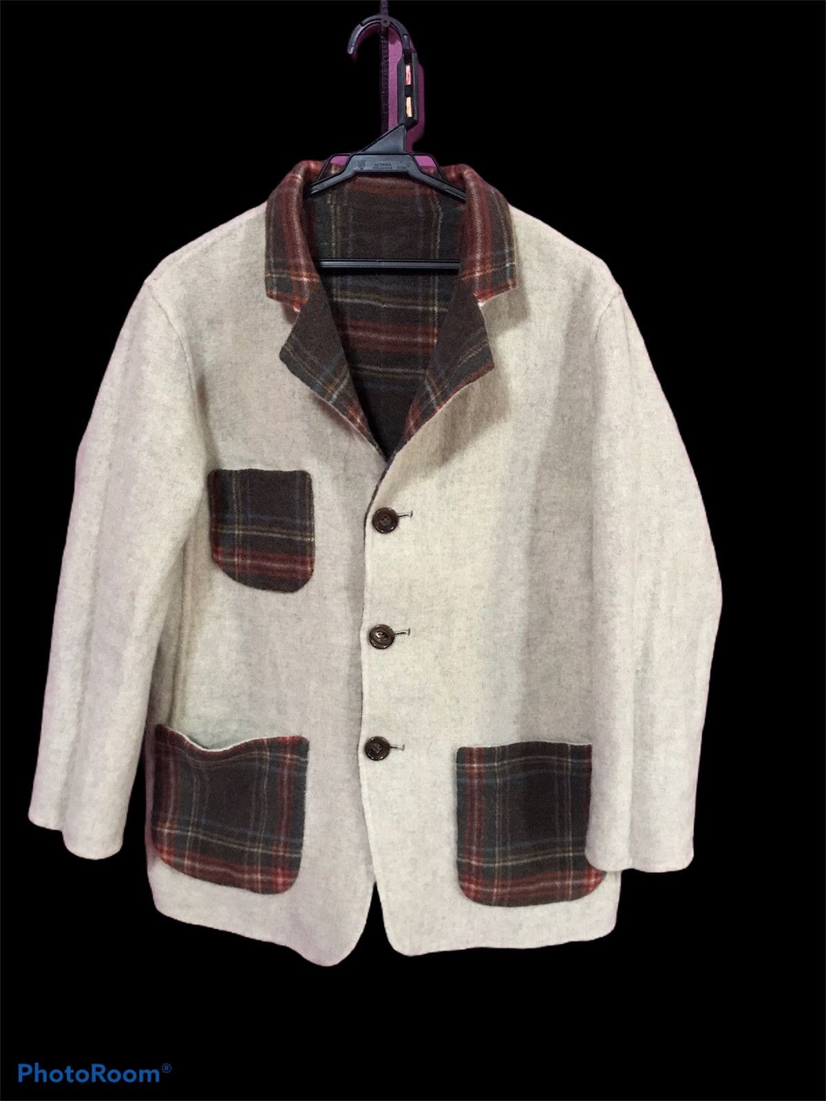 Japanese Brand JUST BIGI TWO TUNE REVERSBLE JACKET WOOL Size US M / EU 48-50 / 2 - 2 Thumbnail