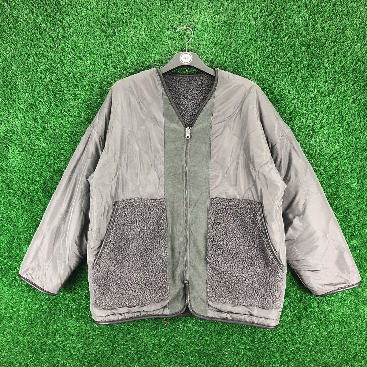 Japanese Brand Vintage Reversible Zipper Cardigan by Ray Cassin Size US L / EU 52-54 / 3 - 1 Thumbnail