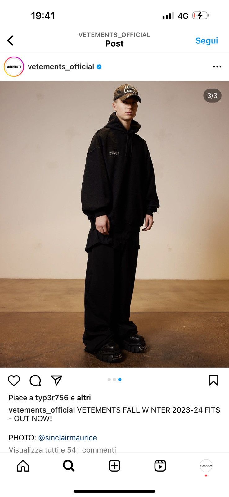 VETEMENTS Inside-Out Hoodie XL