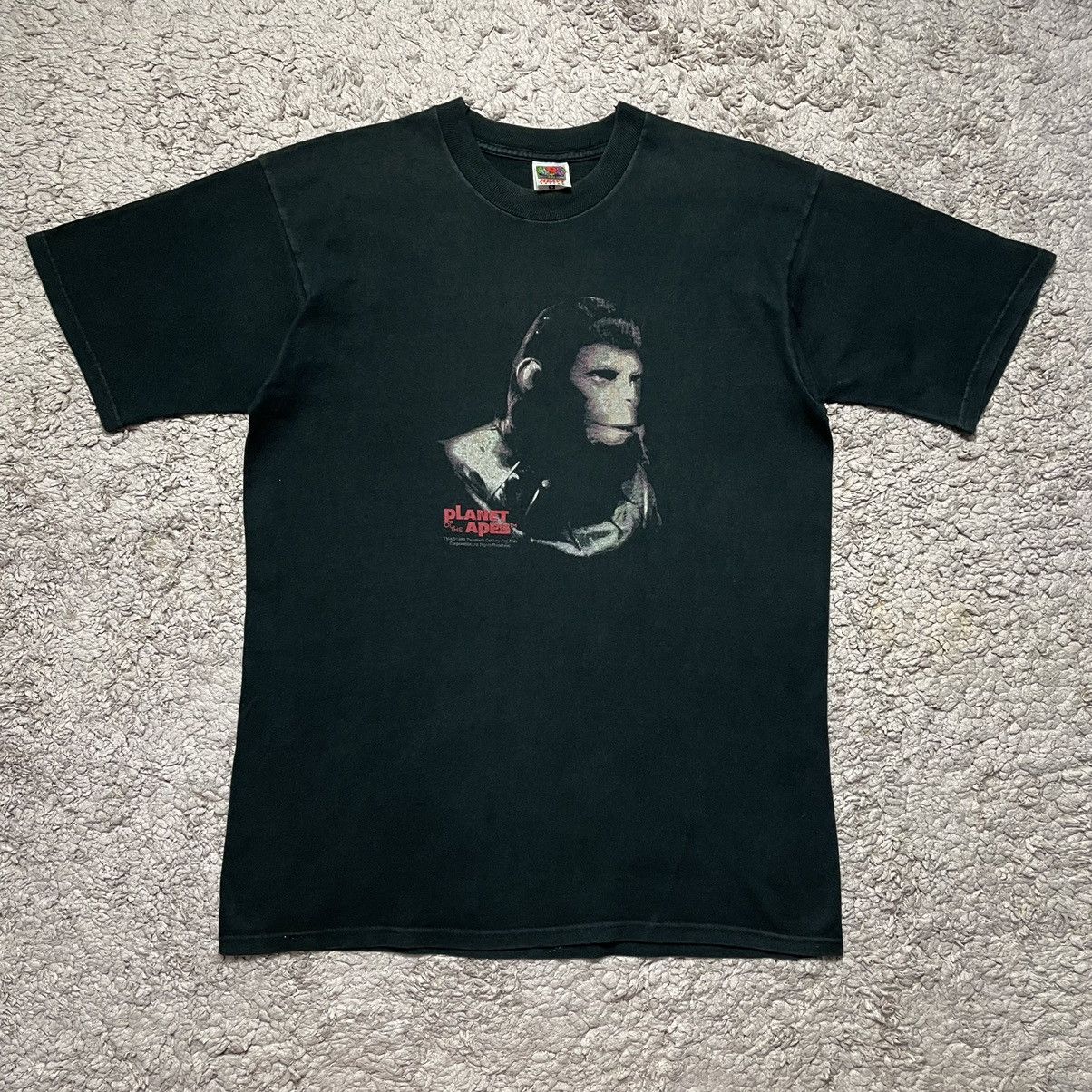 image of Fruit Of The Loom x Movie Vintage Planet Of The Apes Movie T-Shirt in Black, Men's (Size Large)