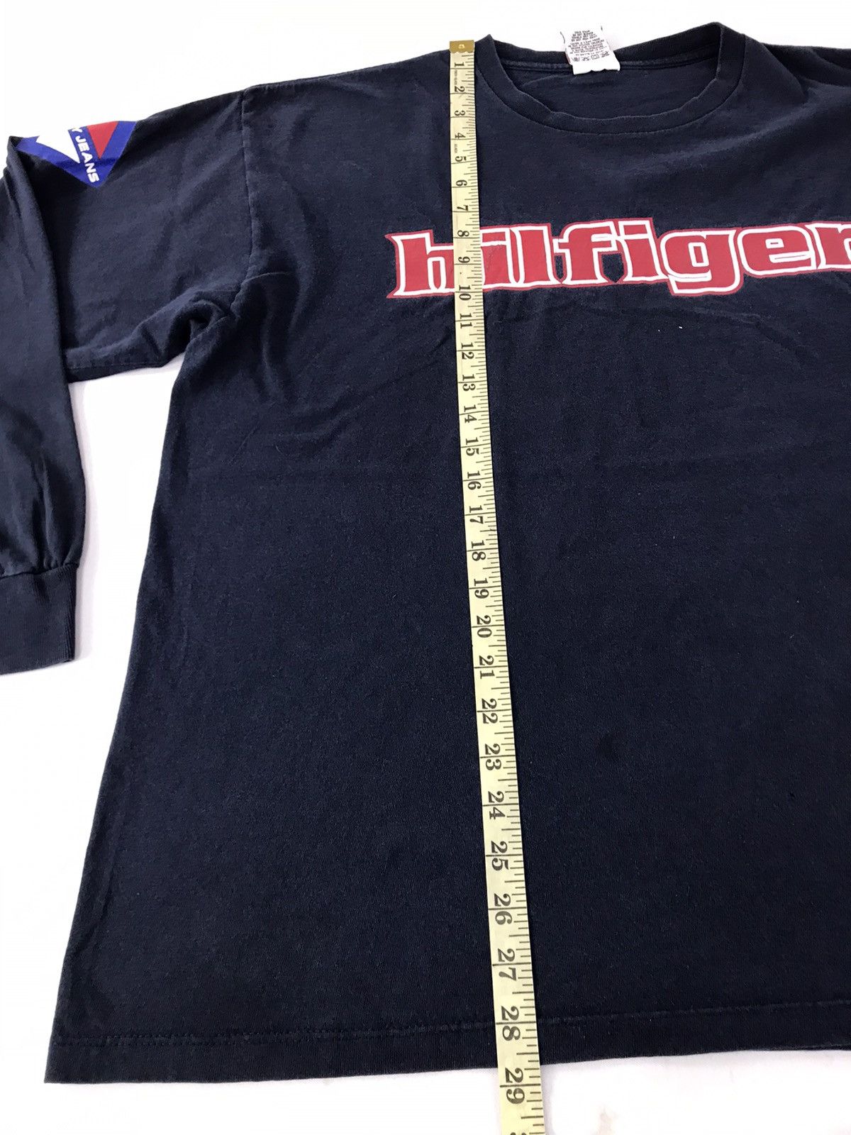 Tommy Hilfiger Tommy Hilfiger Jeans Side Tape Big Logo Tee R194j Size US XXL / EU 58 / 5 - 10 Thumbnail