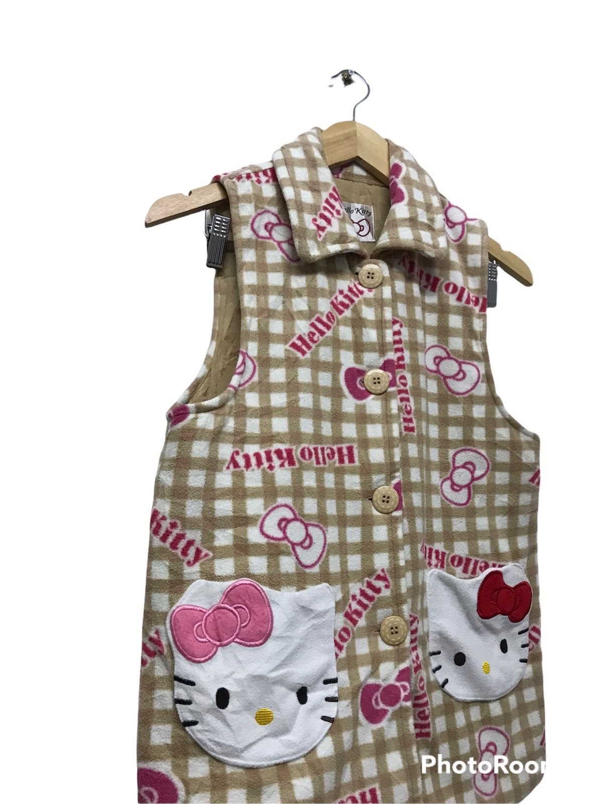 Japanese Brand 🔥Hello Kitty Fleece Vest Jacket Size XS / US 0-2 / IT 36-38 - 2 Thumbnail