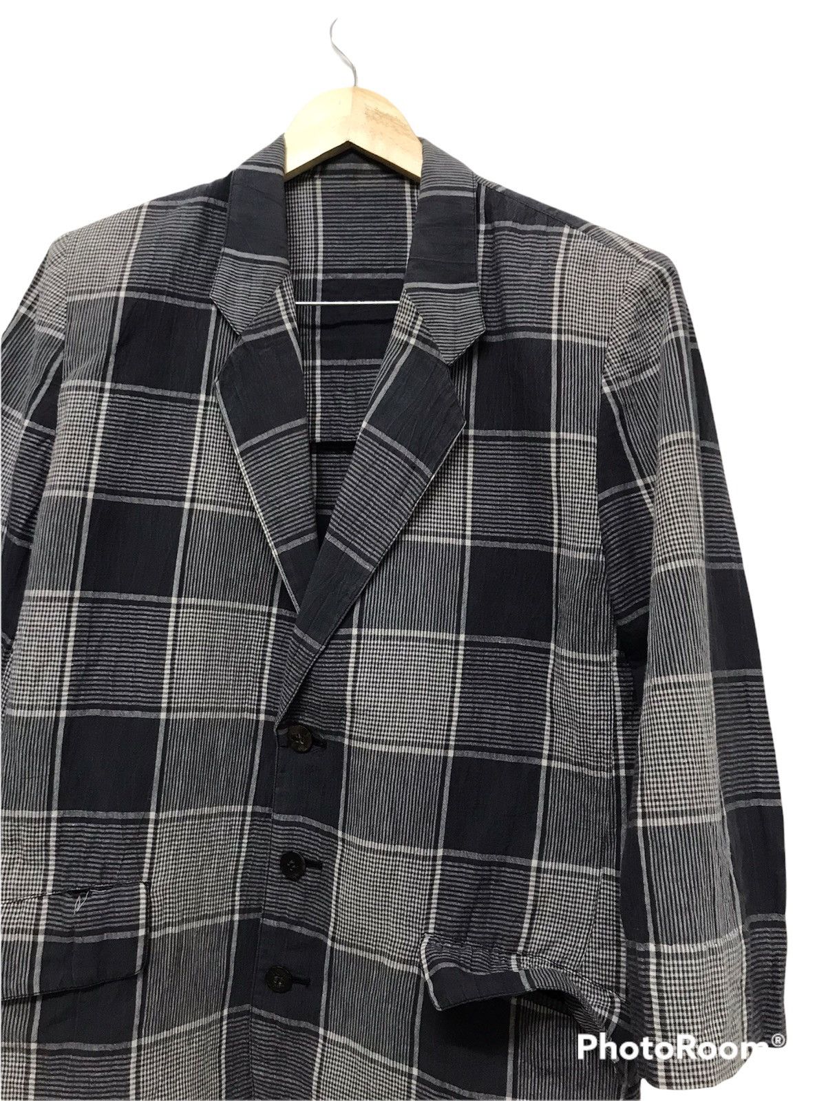 Issey Miyake Vintage I.S Issey Miyake Gingham Light Layer Blazer Jacket Size US L / EU 52-54 / 3 - 6 Thumbnail