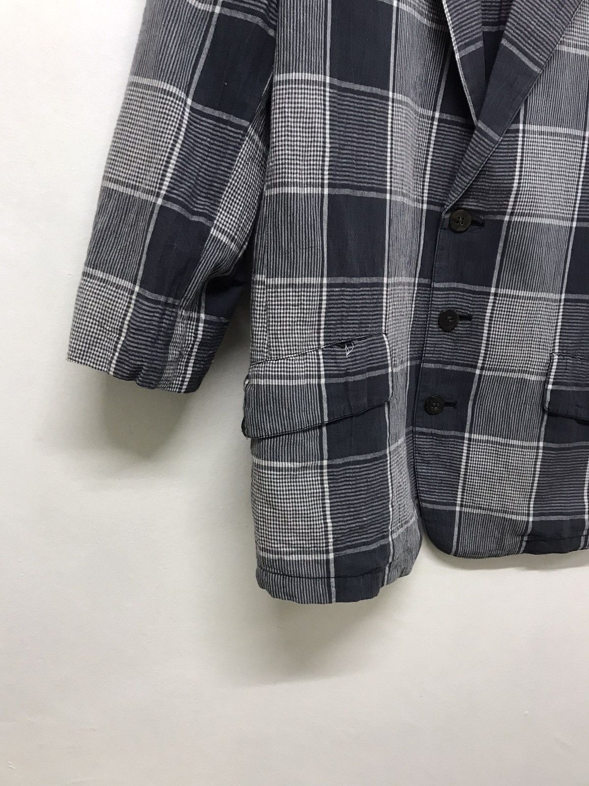 Issey Miyake Vintage I.S Issey Miyake Gingham Light Layer Blazer Jacket Size US L / EU 52-54 / 3 - 10 Thumbnail