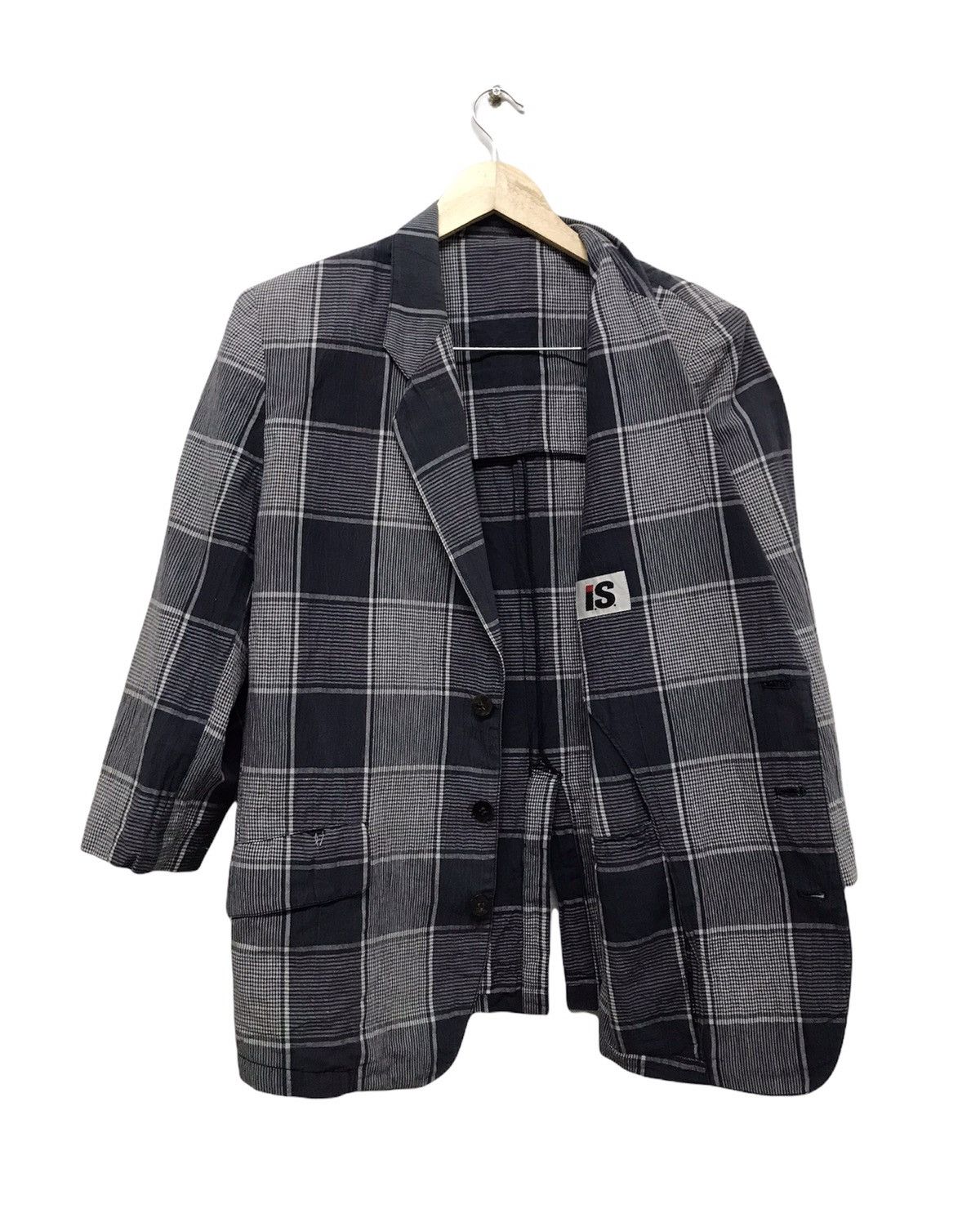 Issey Miyake Vintage I.S Issey Miyake Gingham Light Layer Blazer Jacket Size US L / EU 52-54 / 3 - 1 Thumbnail