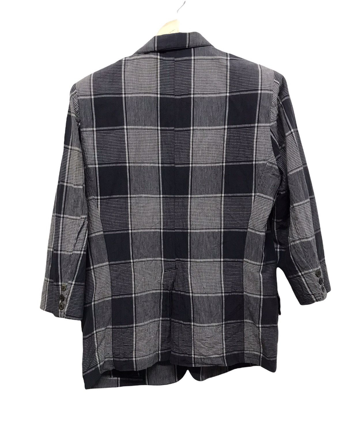 Issey Miyake Vintage I.S Issey Miyake Gingham Light Layer Blazer Jacket Size US L / EU 52-54 / 3 - 3 Thumbnail