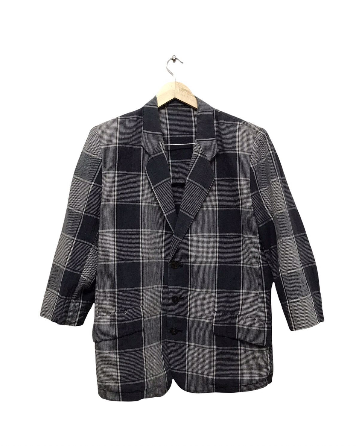 Issey Miyake Vintage I.S Issey Miyake Gingham Light Layer Blazer Jacket Size US L / EU 52-54 / 3 - 2 Thumbnail