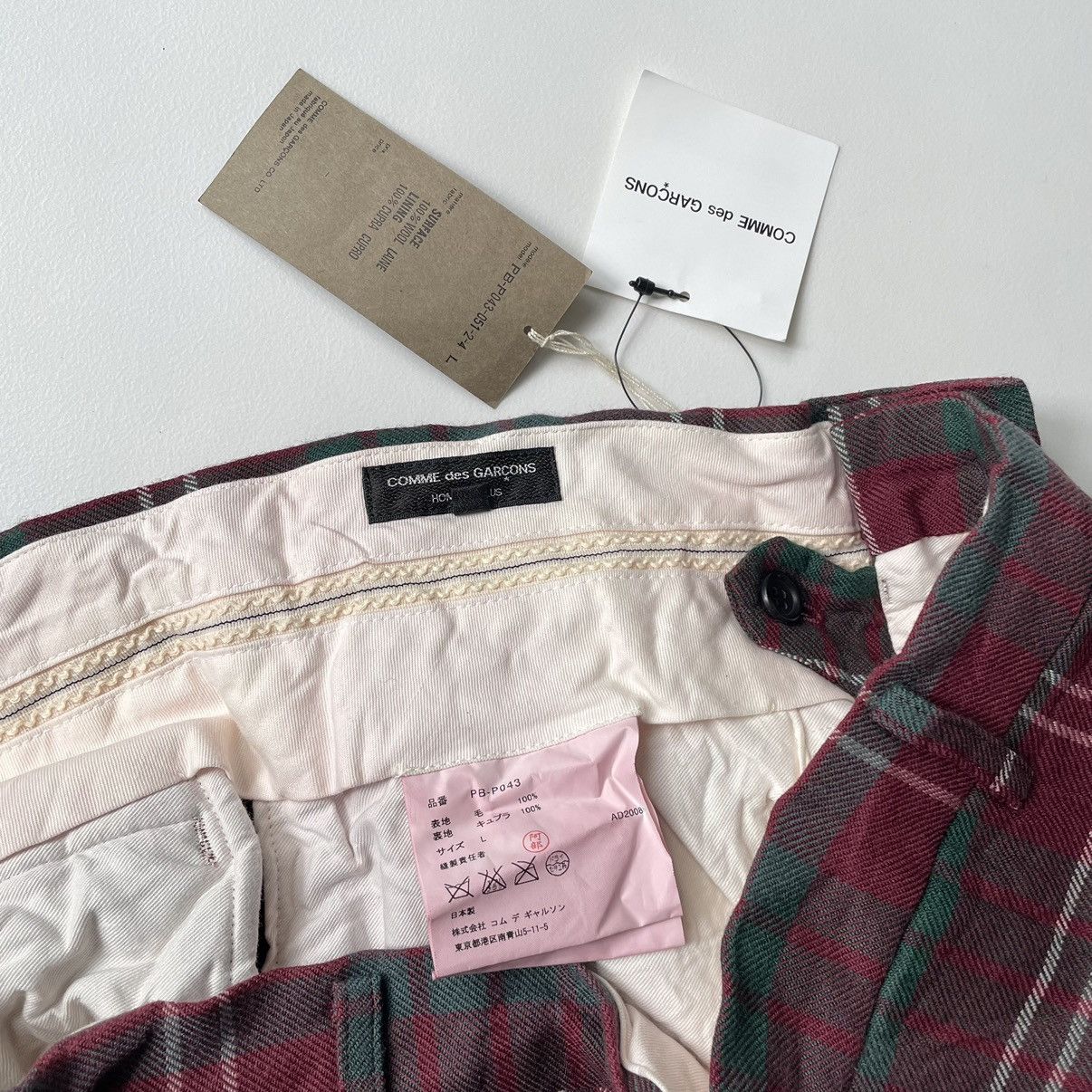Comme des Garcons Homme Plus A/W 08 ‘Distressed Tartan’ Check Wool Trousers Size US 32 / EU 48 - 3 Thumbnail