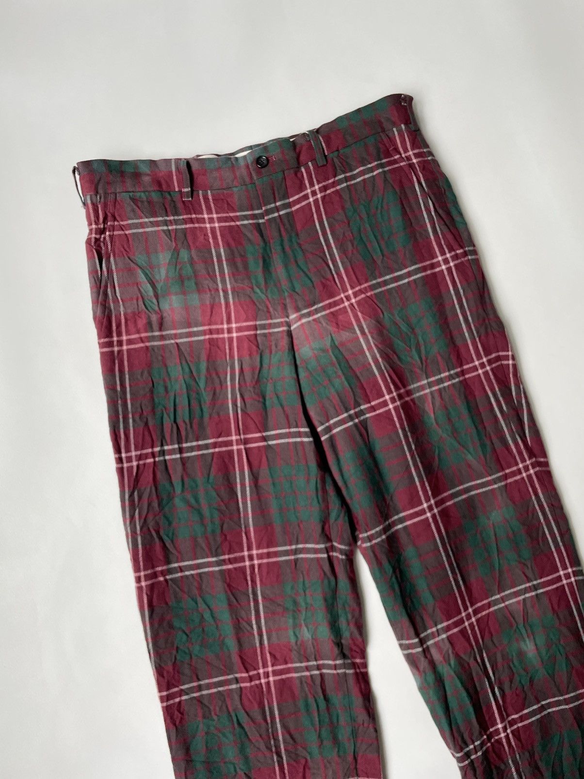 Comme des Garcons Homme Plus A/W 08 ‘Distressed Tartan’ Check Wool Trousers Size US 32 / EU 48 - 5 Thumbnail