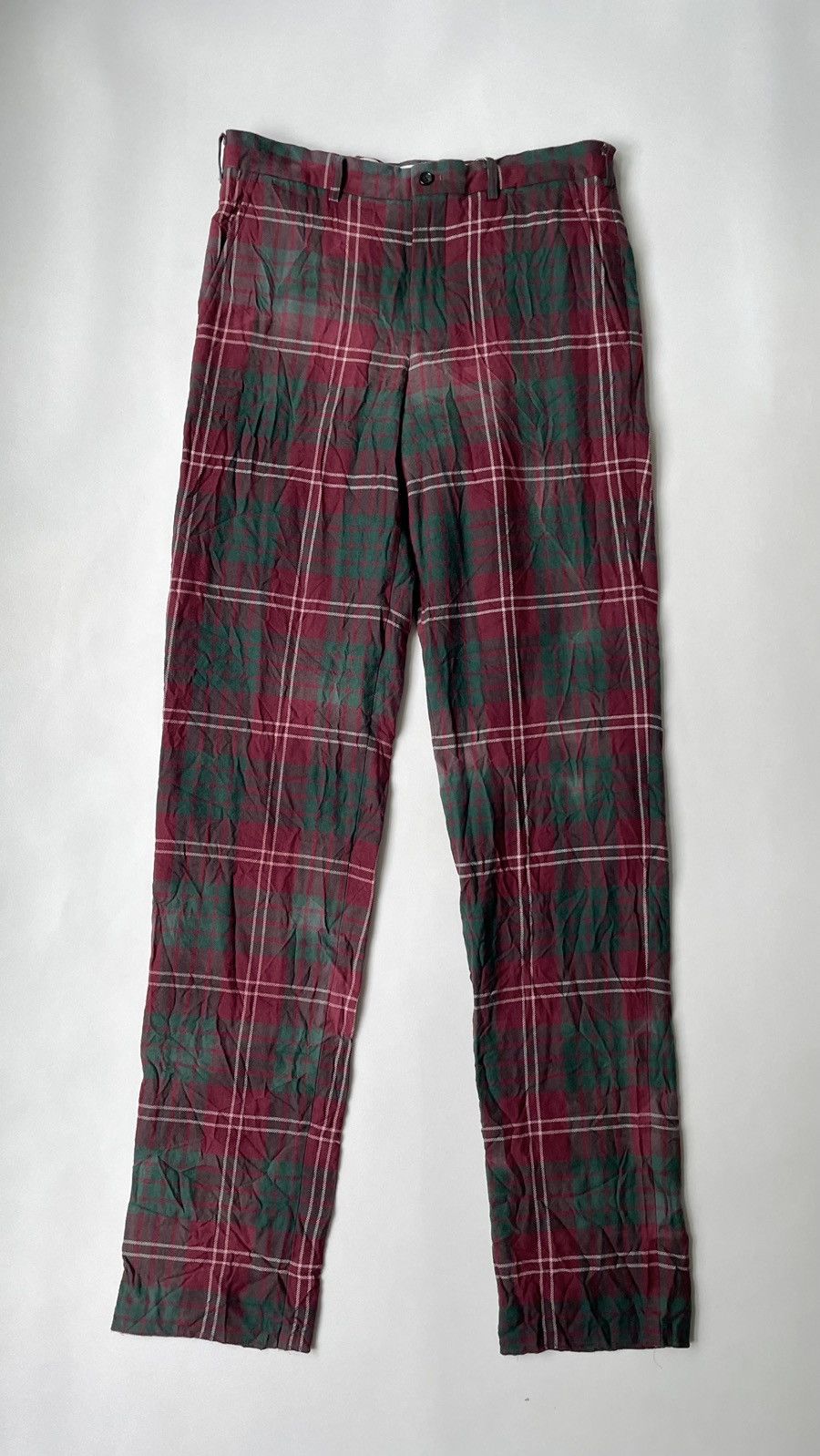 Comme des Garcons Homme Plus A/W 08 ‘Distressed Tartan’ Check Wool Trousers Size US 32 / EU 48 - 15 Thumbnail