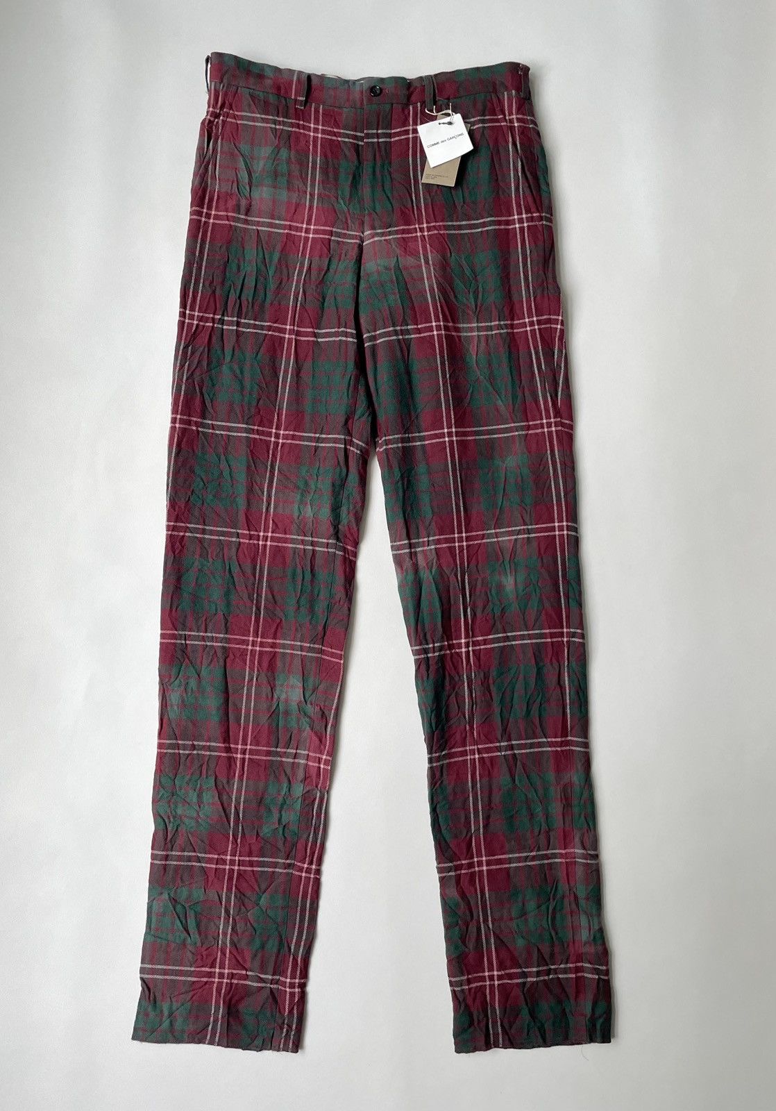 Comme des Garcons Homme Plus A/W 08 ‘Distressed Tartan’ Check Wool Trousers Size US 32 / EU 48 - 1 Thumbnail