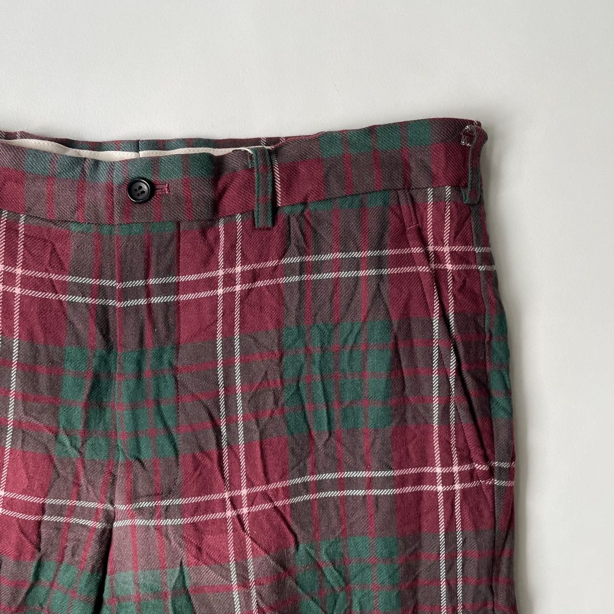 Comme des Garcons Homme Plus A/W 08 ‘Distressed Tartan’ Check Wool Trousers Size US 32 / EU 48 - 4 Thumbnail