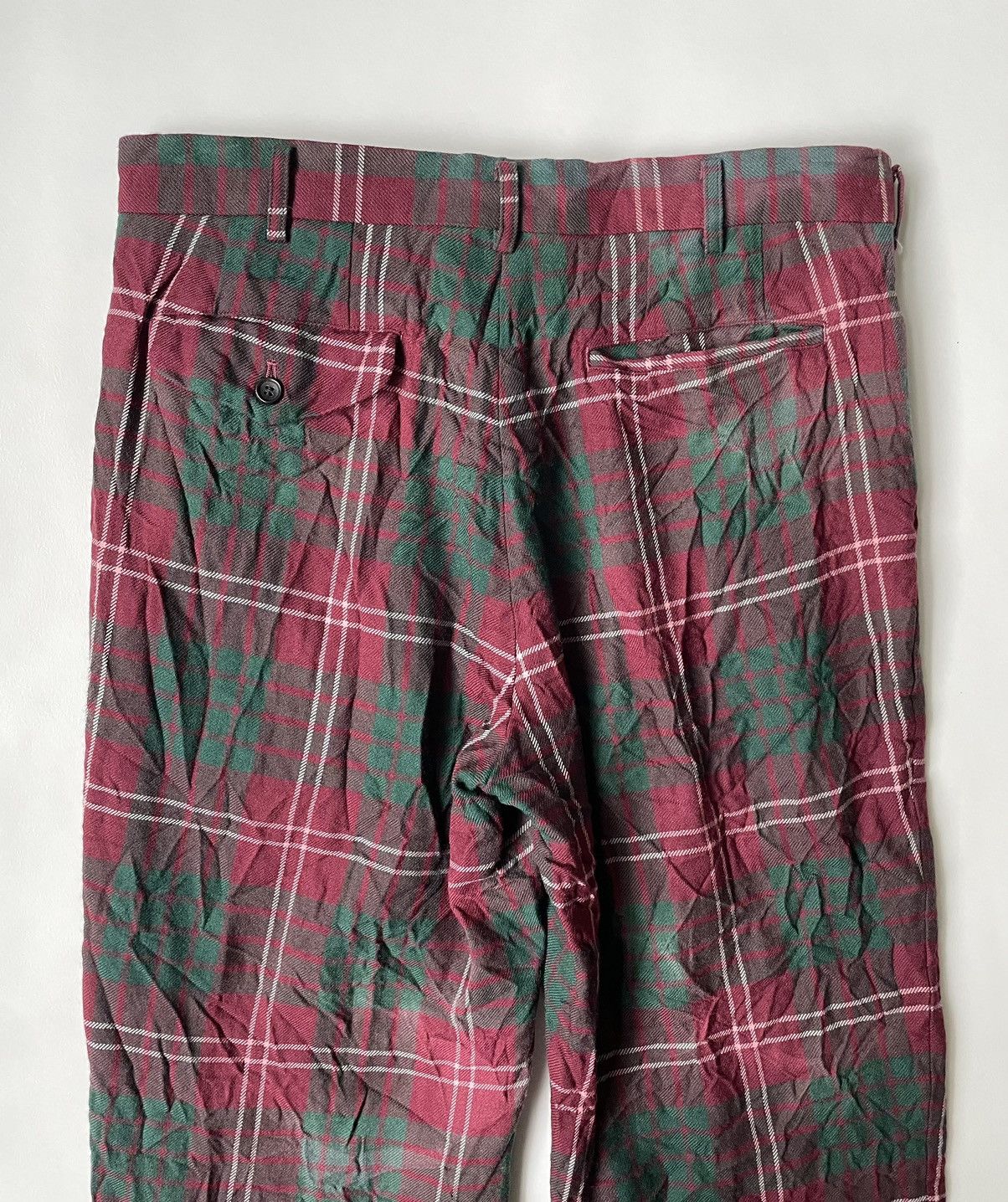 Comme des Garcons Homme Plus A/W 08 ‘Distressed Tartan’ Check Wool Trousers Size US 32 / EU 48 - 11 Thumbnail