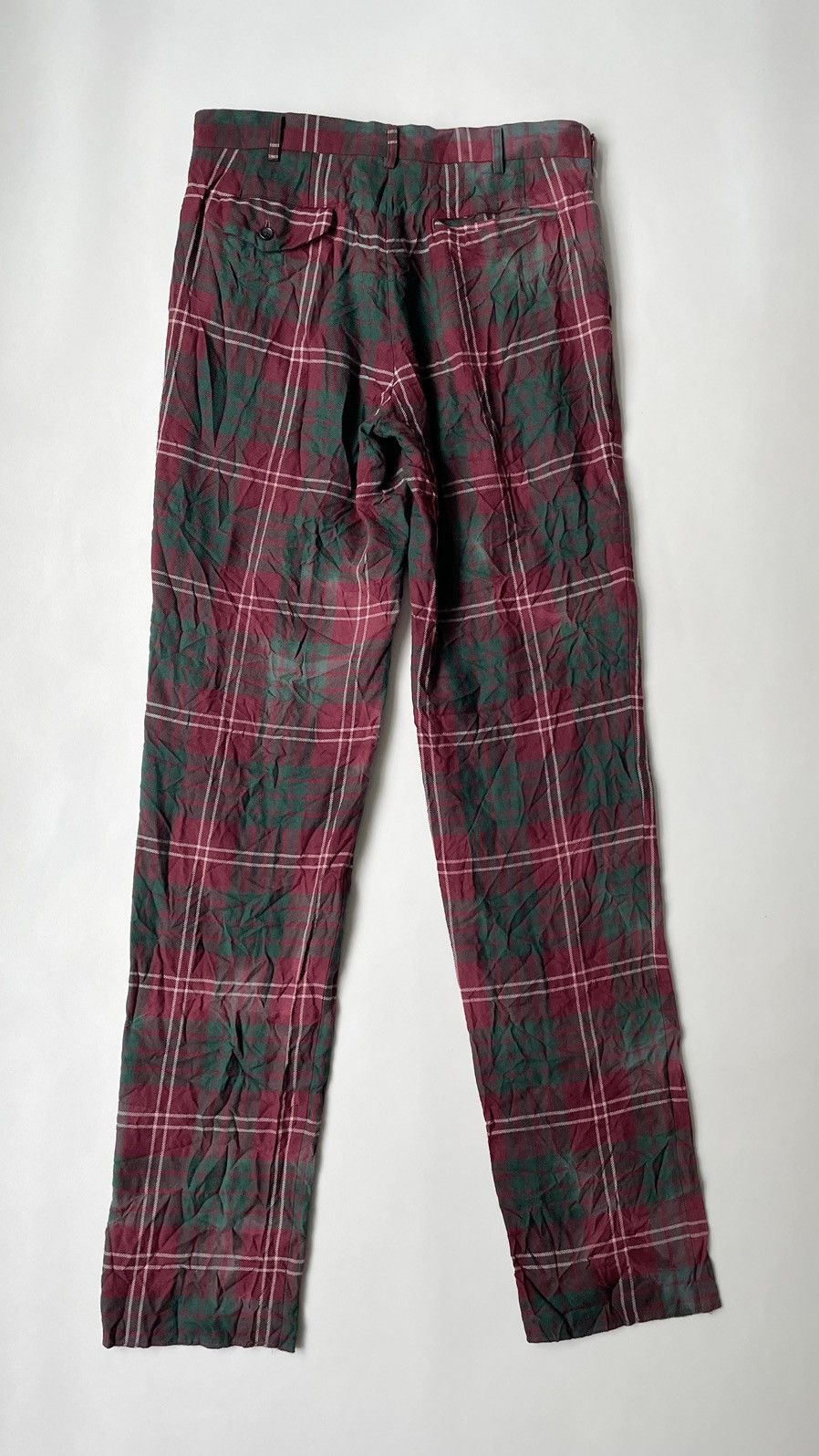 Comme des Garcons Homme Plus A/W 08 ‘Distressed Tartan’ Check Wool Trousers Size US 32 / EU 48 - 10 Thumbnail