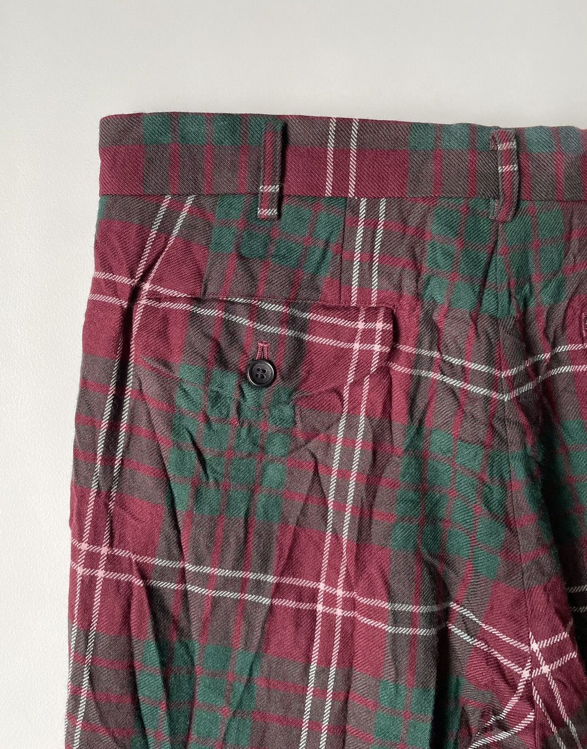 Comme des Garcons Homme Plus A/W 08 ‘Distressed Tartan’ Check Wool Trousers Size US 32 / EU 48 - 12 Thumbnail