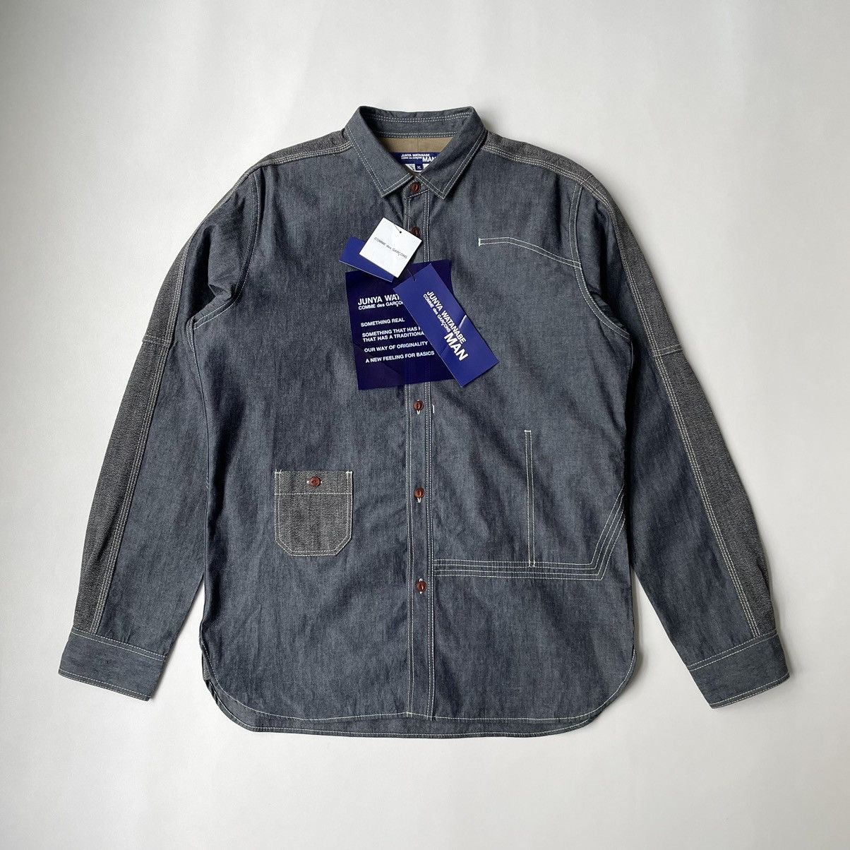 image of Junya Watanabe A/w 12 Denim Work Shirt in Denim Blue, Men's (Size Large)