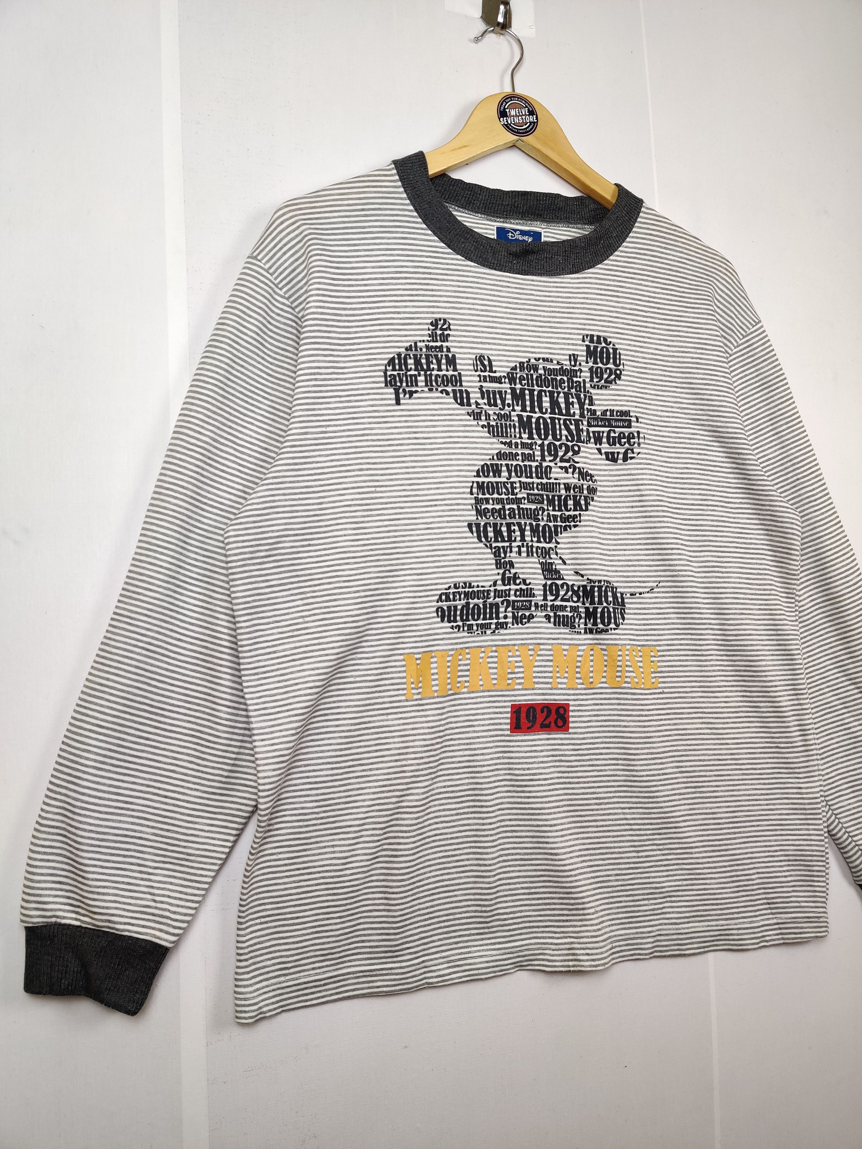 Disney Vintage Disney Mickey Mouse Stripe Long Sleeve Tee Tshirt Size US L / EU 52-54 / 3 - 4 Thumbnail
