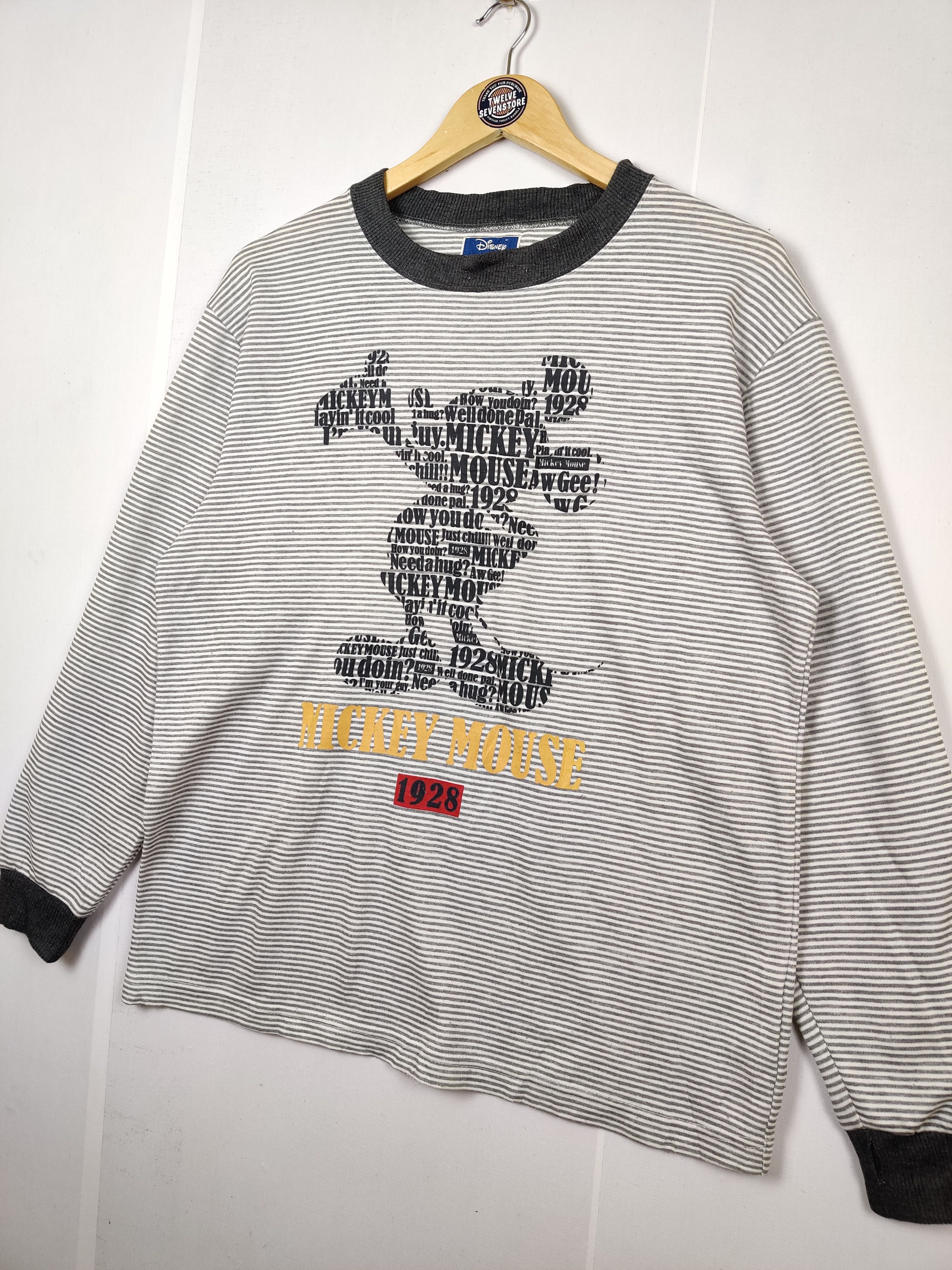 Disney Vintage Disney Mickey Mouse Stripe Long Sleeve Tee Tshirt Size US L / EU 52-54 / 3 - 2 Thumbnail