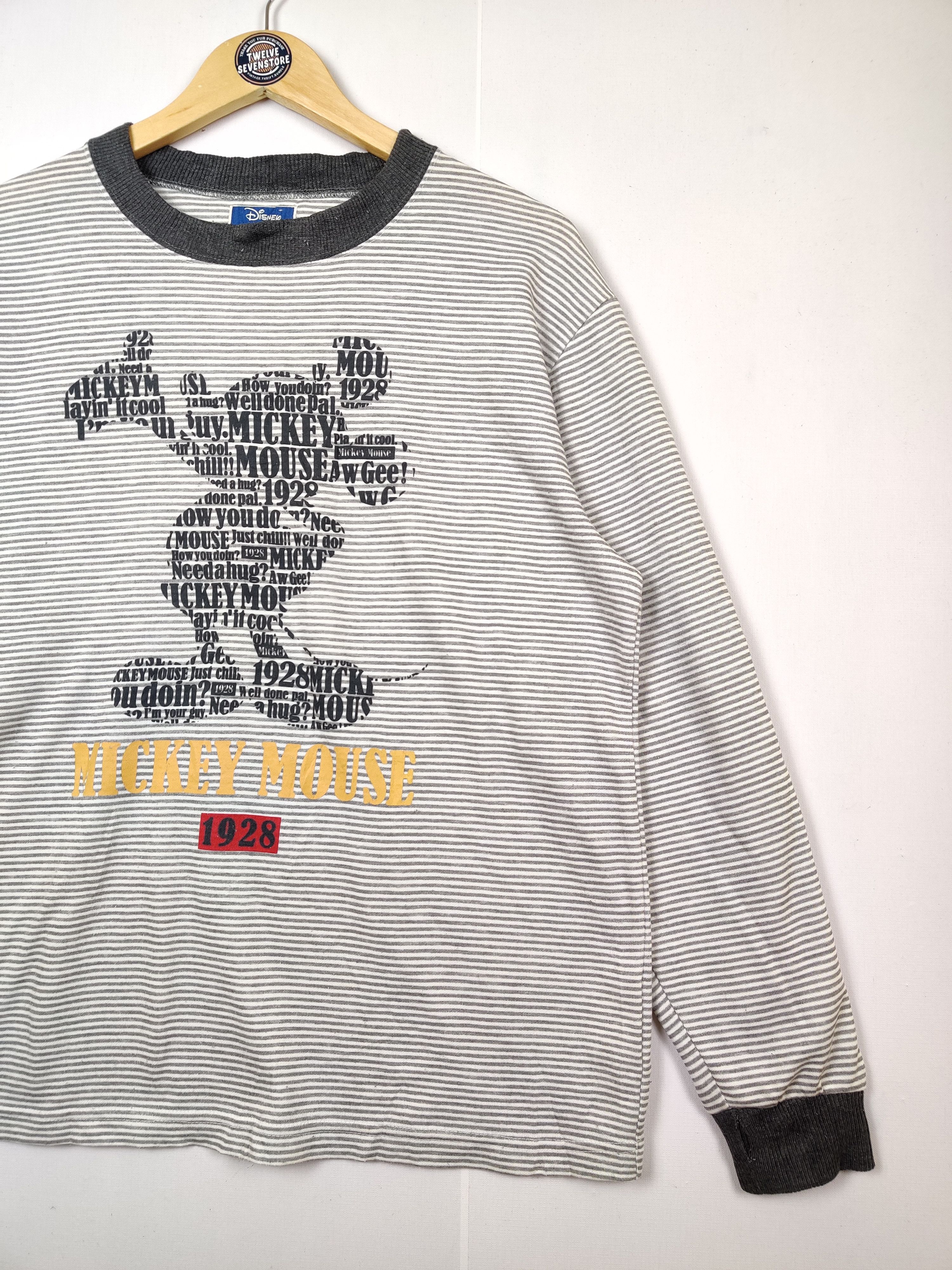 Disney Vintage Disney Mickey Mouse Stripe Long Sleeve Tee Tshirt Size US L / EU 52-54 / 3 - 3 Thumbnail