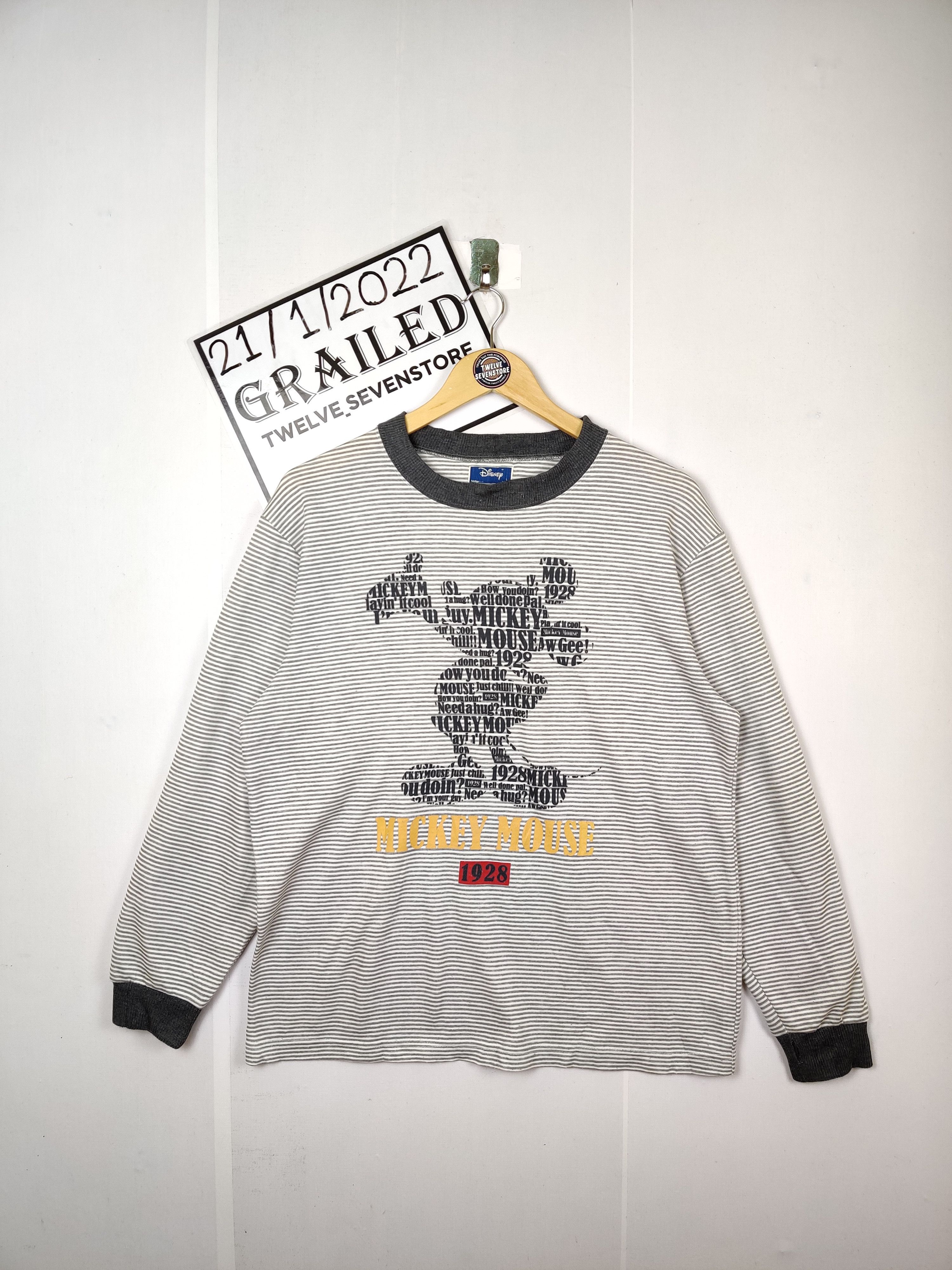 Disney Vintage Disney Mickey Mouse Stripe Long Sleeve Tee Tshirt Size US L / EU 52-54 / 3 - 1 Thumbnail
