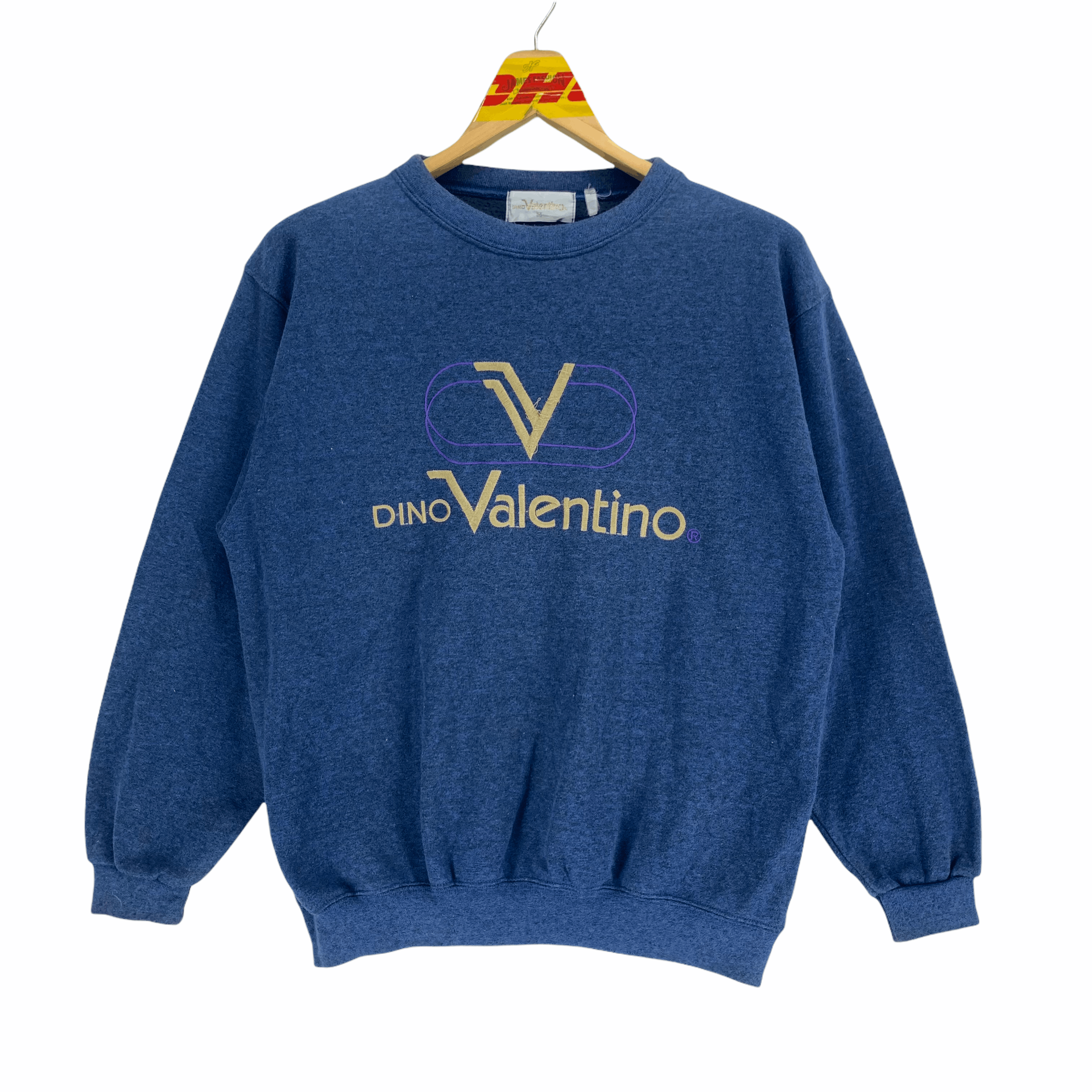 Vintage Dino Valentino Embroidery Big Logo Sweatshirt #3183-39 Size US M / EU 48-50 / 2 - 1 Thumbnail