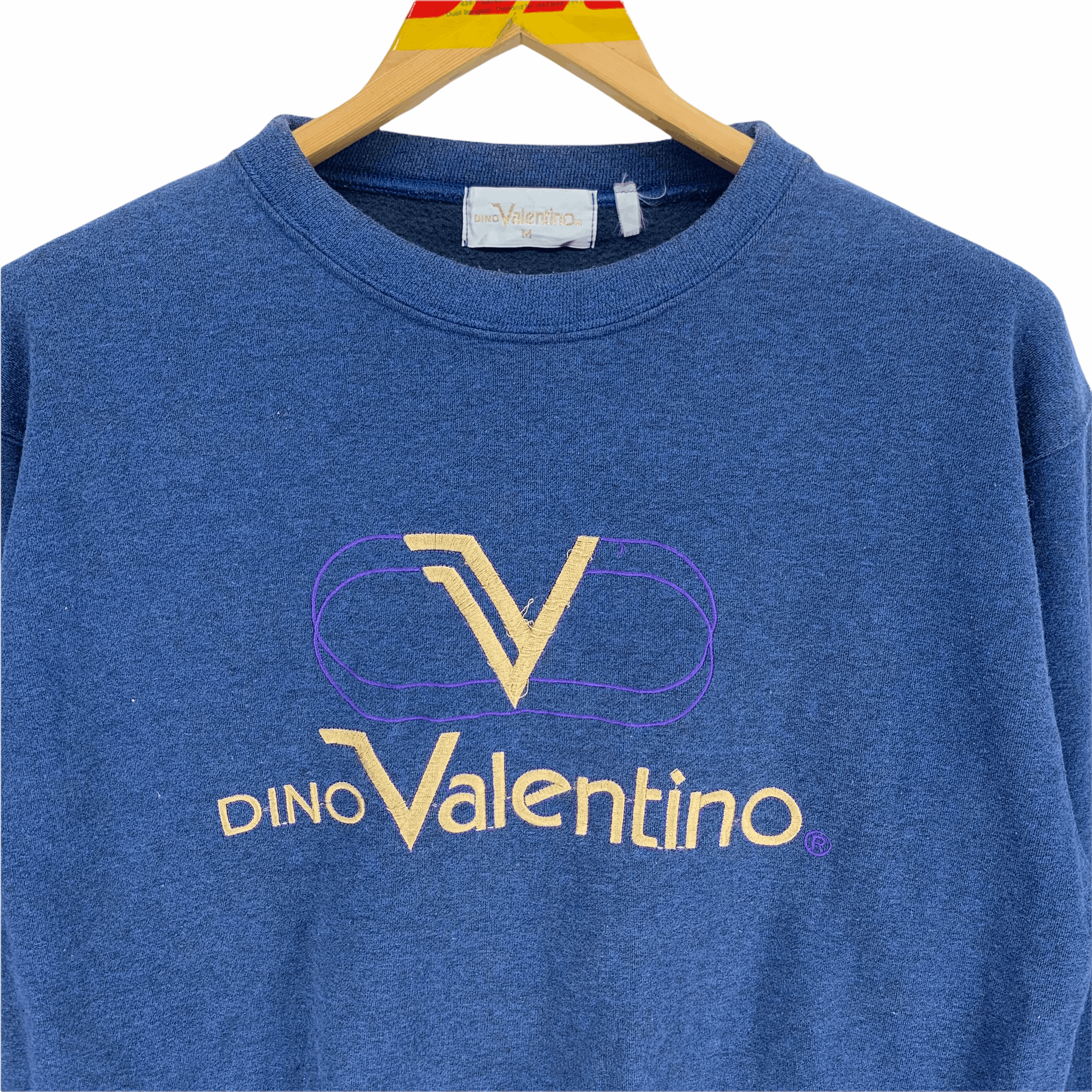 Vintage Dino Valentino Embroidery Big Logo Sweatshirt #3183-39 Size US M / EU 48-50 / 2 - 2 Thumbnail