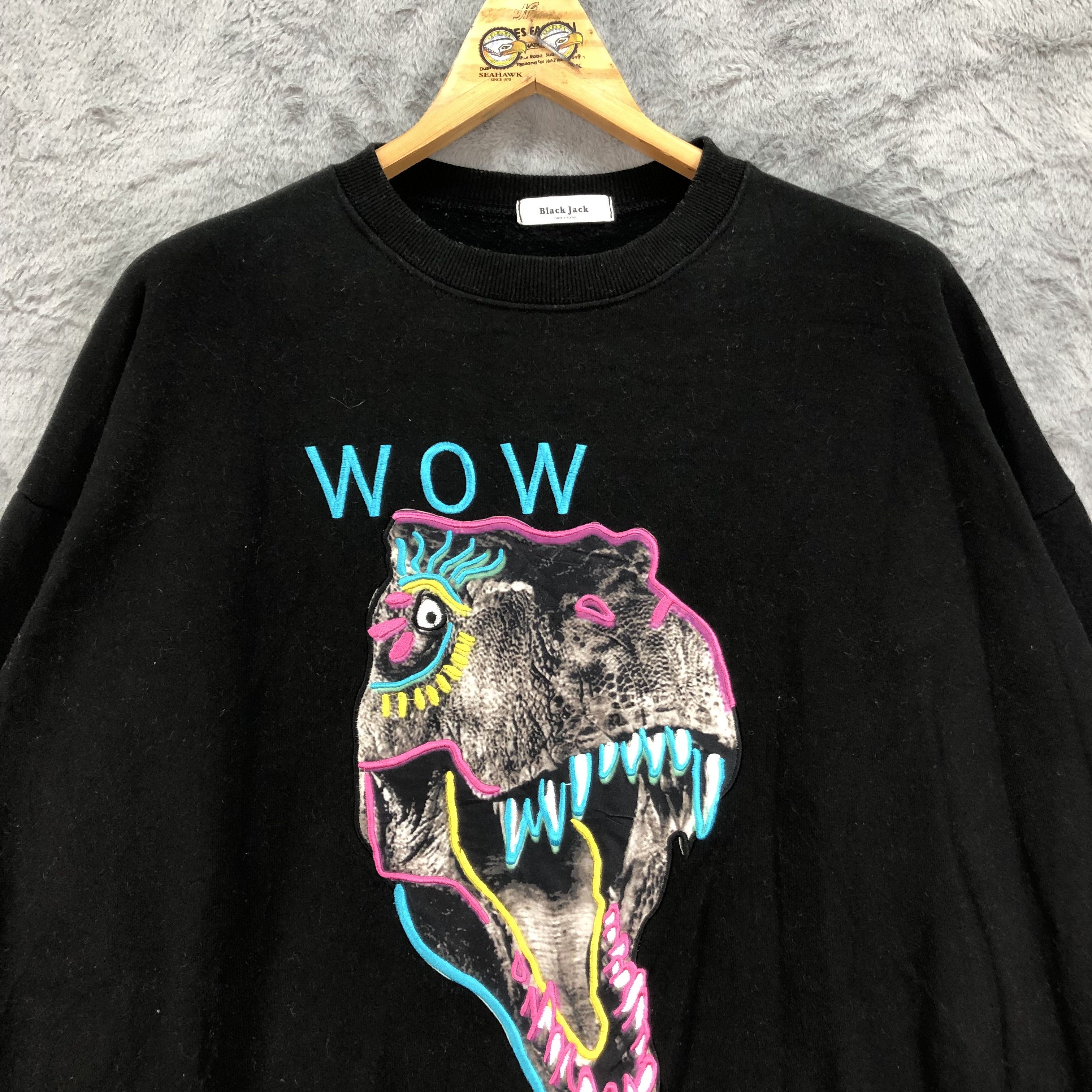 Blackjack Black Jack T-REX Graphic Print Oversize Sweatshirt #4432-153 Size US XL / EU 56 / 4 - 2 Thumbnail