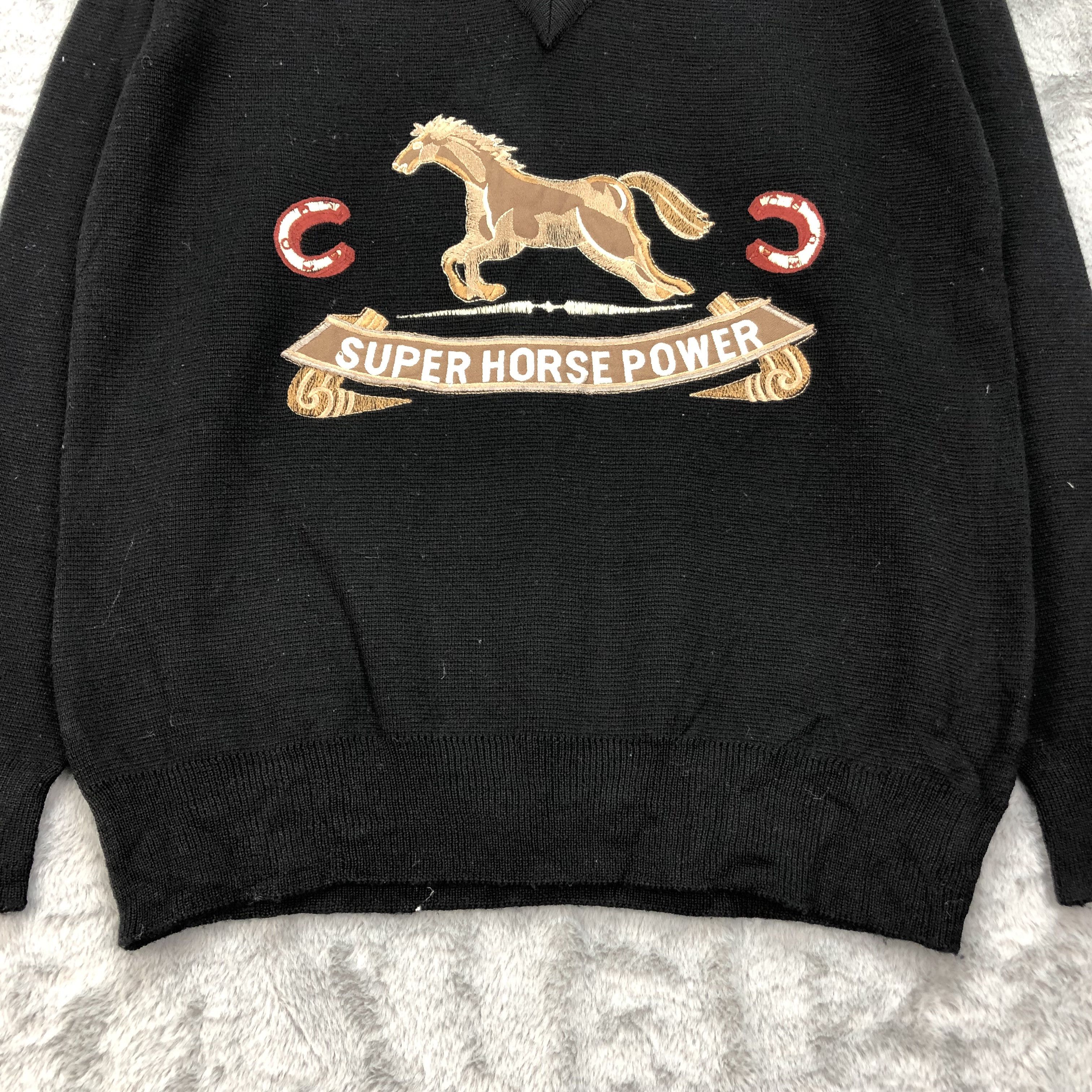 Other Super Horse Power Embroidery Knitwear Sweater #4460-154 Size US S / EU 44-46 / 1 - 5 Thumbnail
