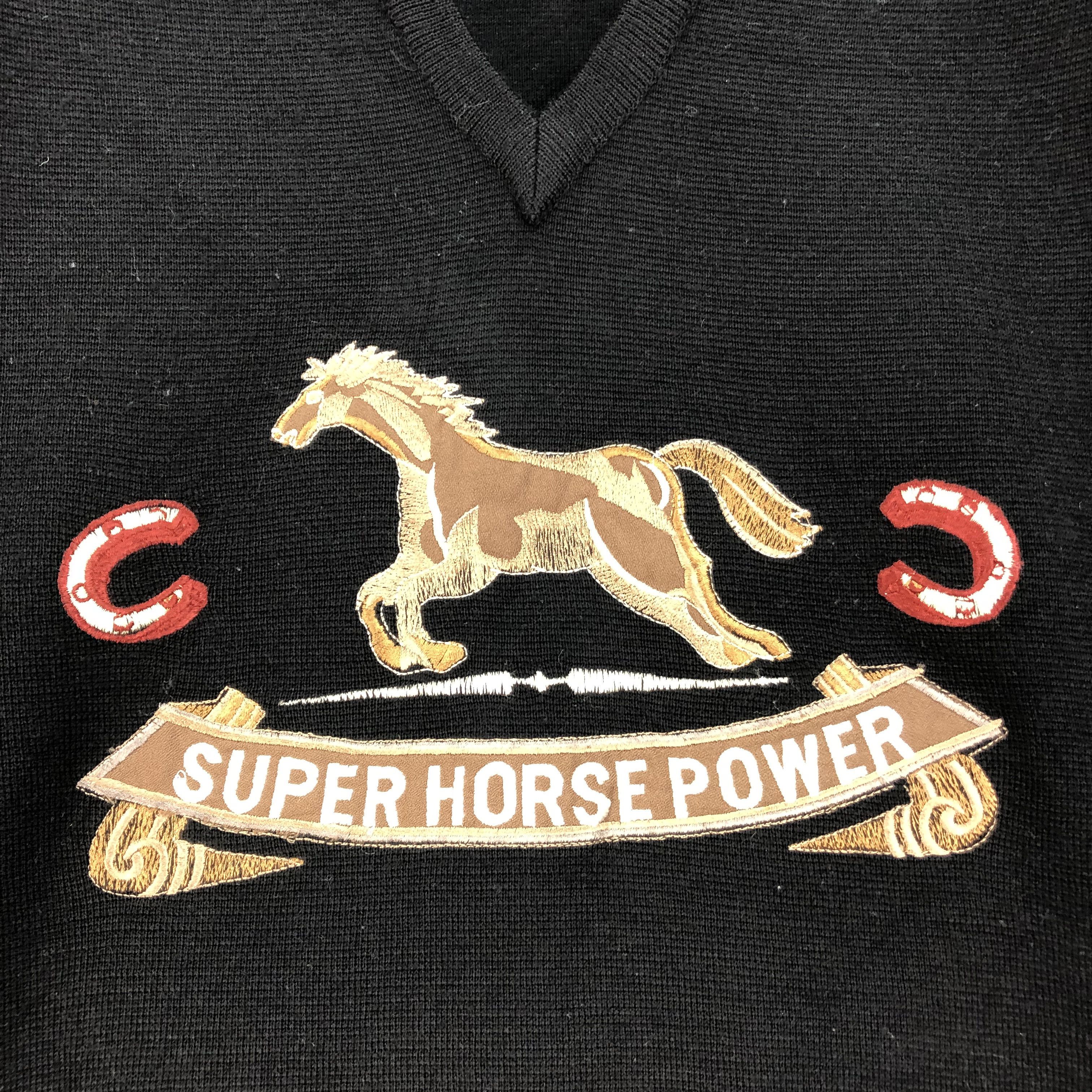 Other Super Horse Power Embroidery Knitwear Sweater #4460-154 Size US S / EU 44-46 / 1 - 3 Thumbnail