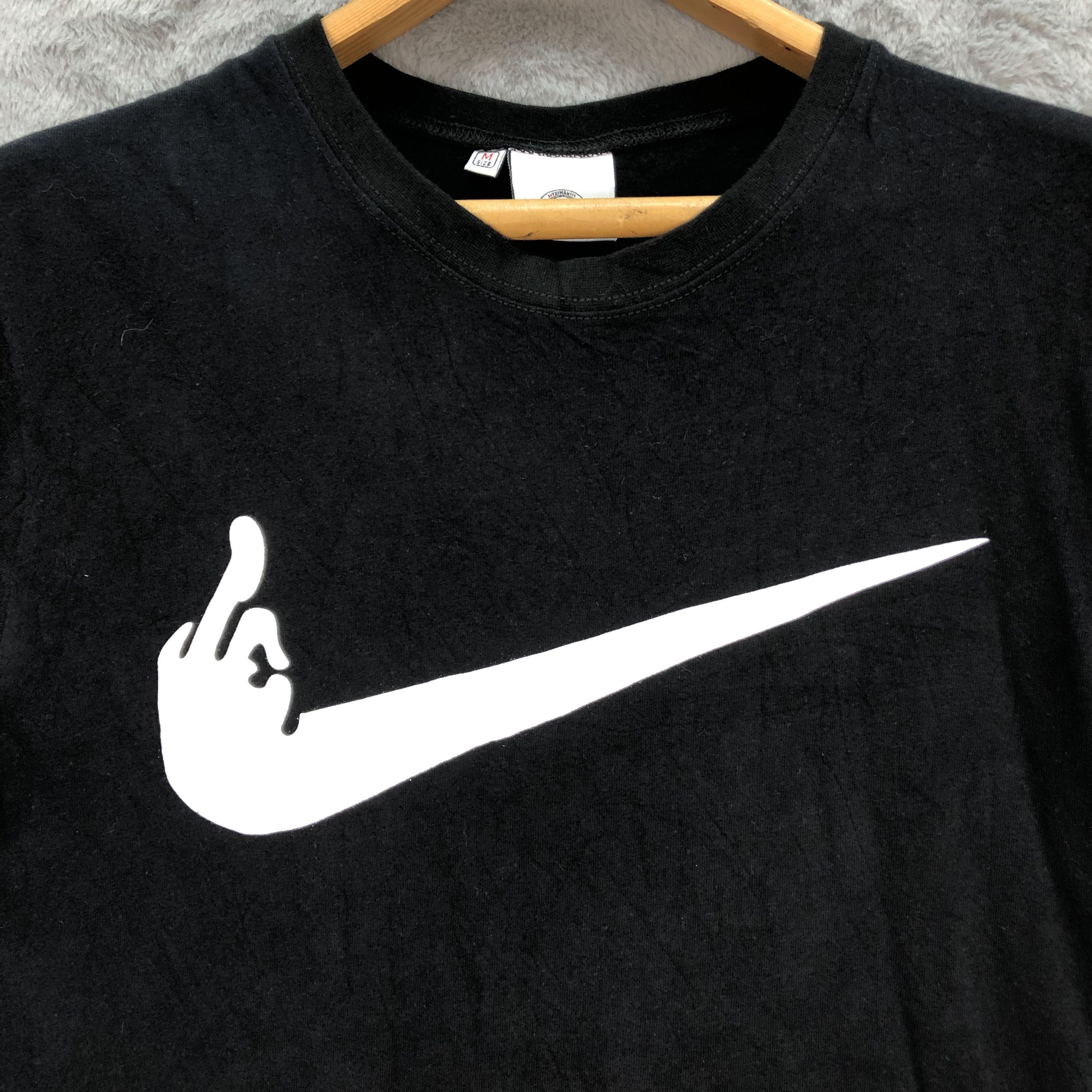 Nike Parody Middle Finger Nike Big Swoosh Tees #5702-203 Size US S / EU 44-46 / 1 - 3 Thumbnail