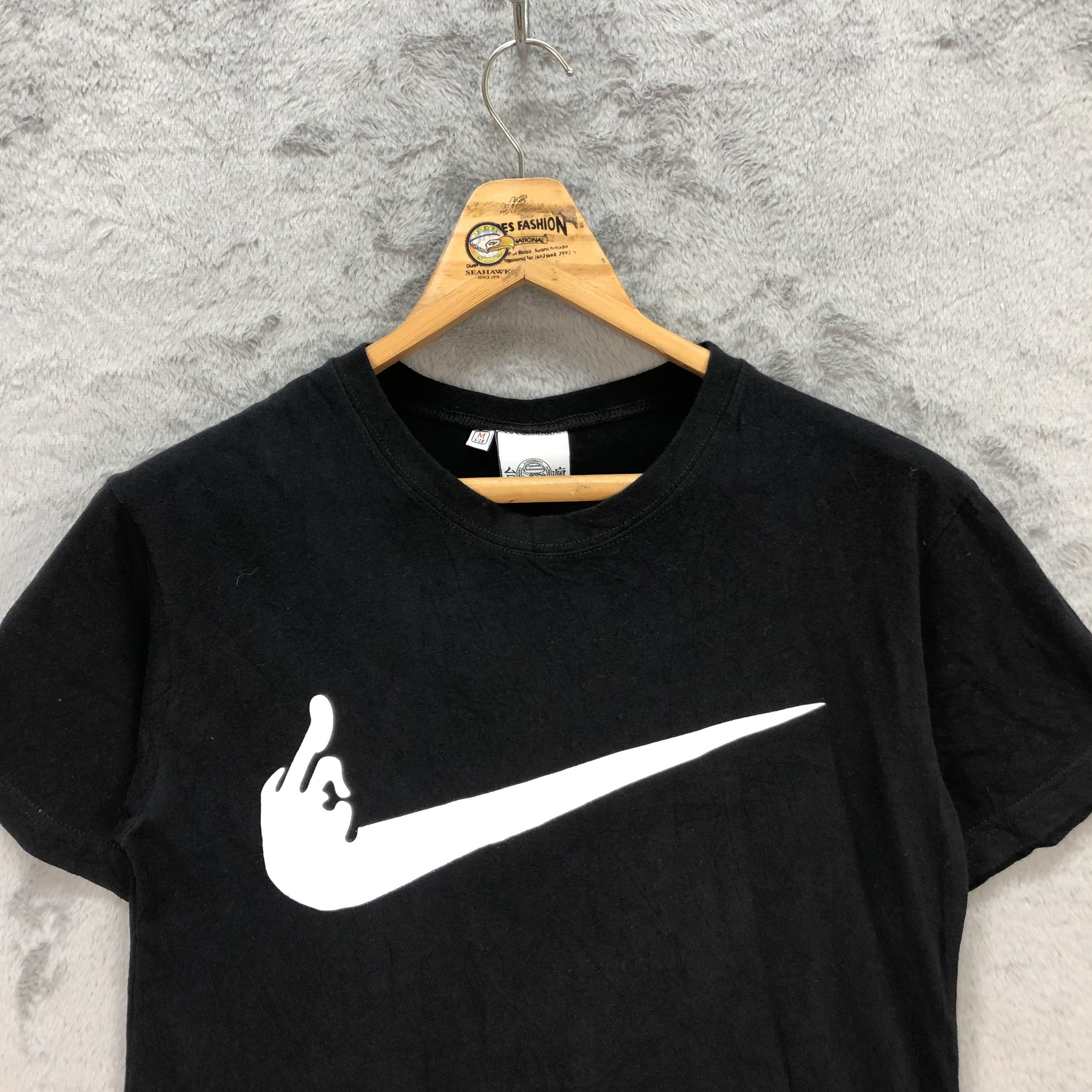 Nike Parody Middle Finger Nike Big Swoosh Tees #5702-203 Size US S / EU 44-46 / 1 - 2 Thumbnail