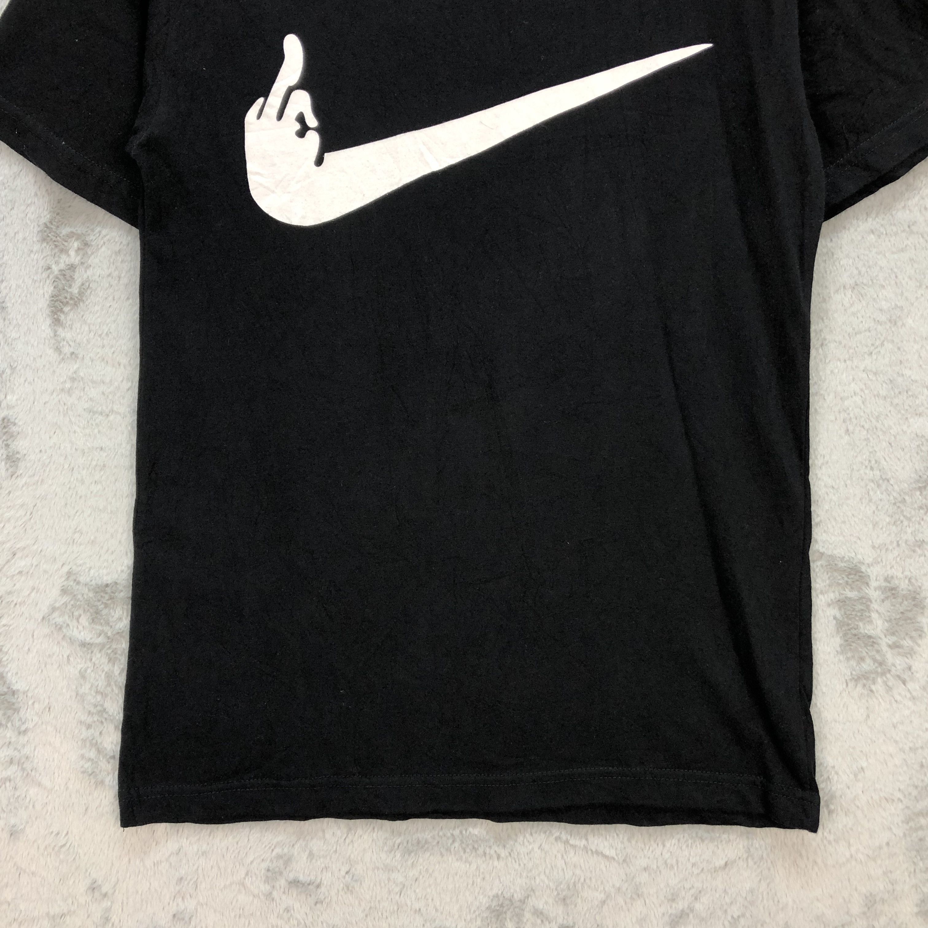 Nike Parody Middle Finger Nike Big Swoosh Tees #5702-203 Size US S / EU 44-46 / 1 - 4 Thumbnail