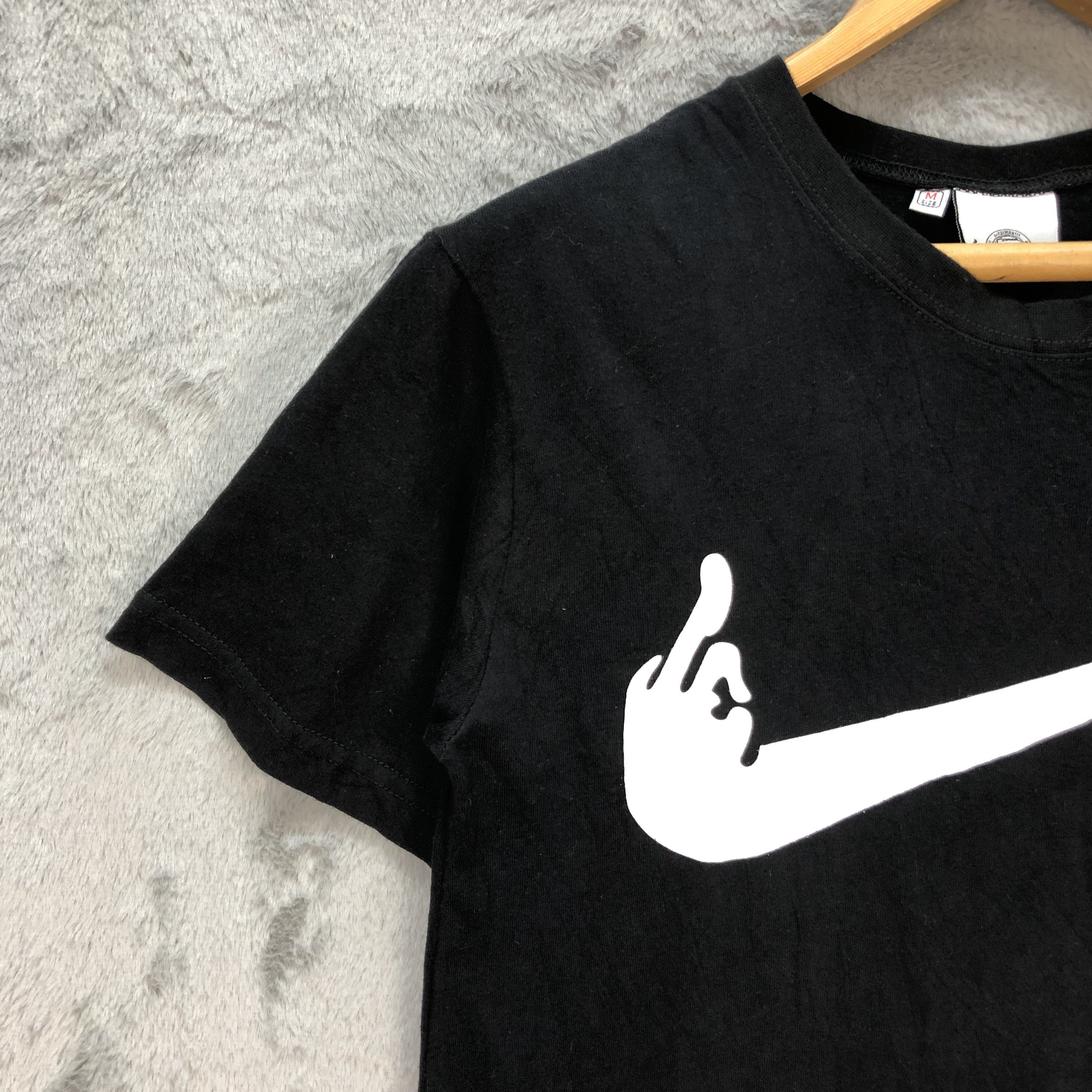 Nike Parody Middle Finger Nike Big Swoosh Tees #5702-203 Size US S / EU 44-46 / 1 - 5 Thumbnail