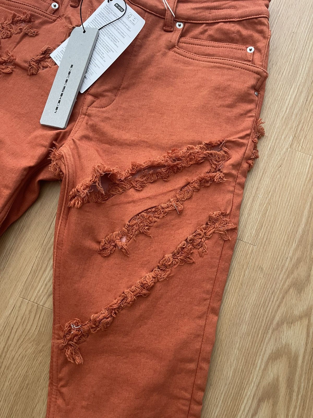 Rick Owens DRKSHDW Distressed Tyrone Denim Dirty Pine