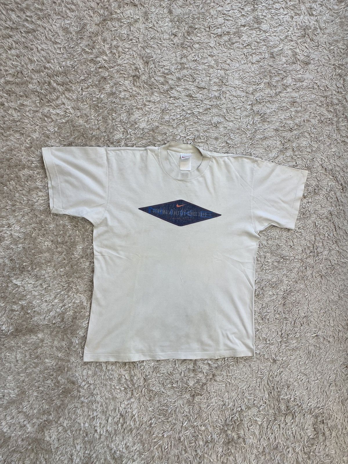 Nike × Vintage Vintage 80s/90s Nike Big Logo Swoosh T-Shirt Y2K HYPE Size US L / EU 52-54 / 3 - 2 Thumbnail