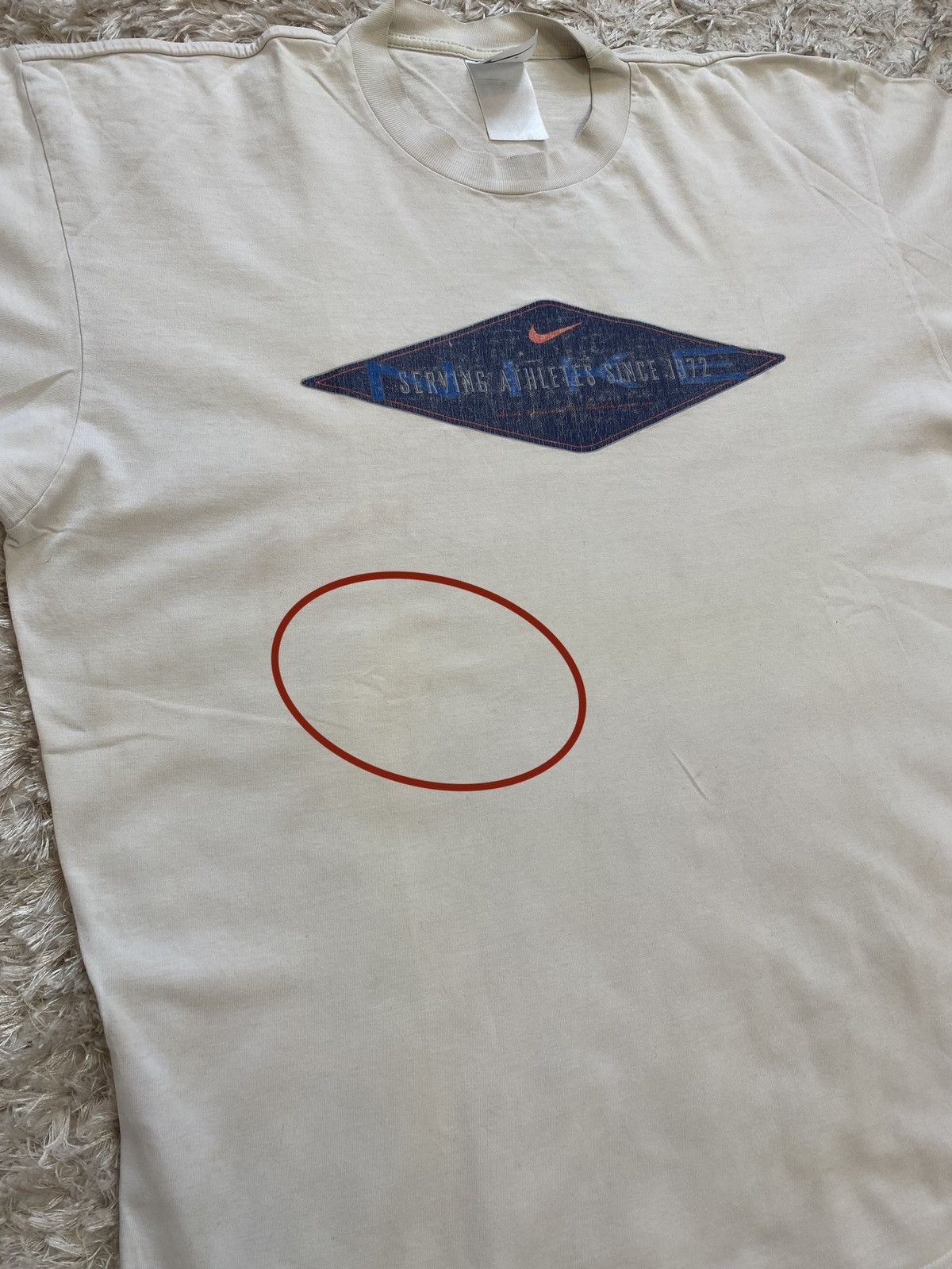 Nike × Vintage Vintage 80s/90s Nike Big Logo Swoosh T-Shirt Y2K HYPE Size US L / EU 52-54 / 3 - 7 Thumbnail