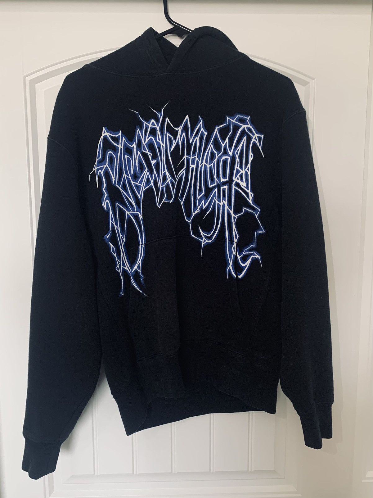 REVENGE Blue Lightning Arch Logo フーディー Black｜関送無料 Revenge Revenge lightning hoodie | Grailed