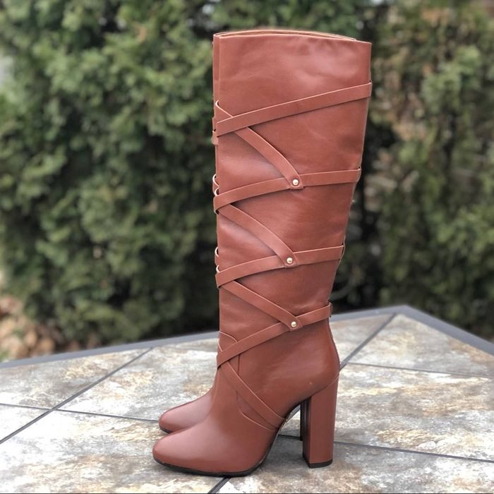 Aquazzura Aquazzura Luggage New Bel Air Knee High Calf Leather Boots ...