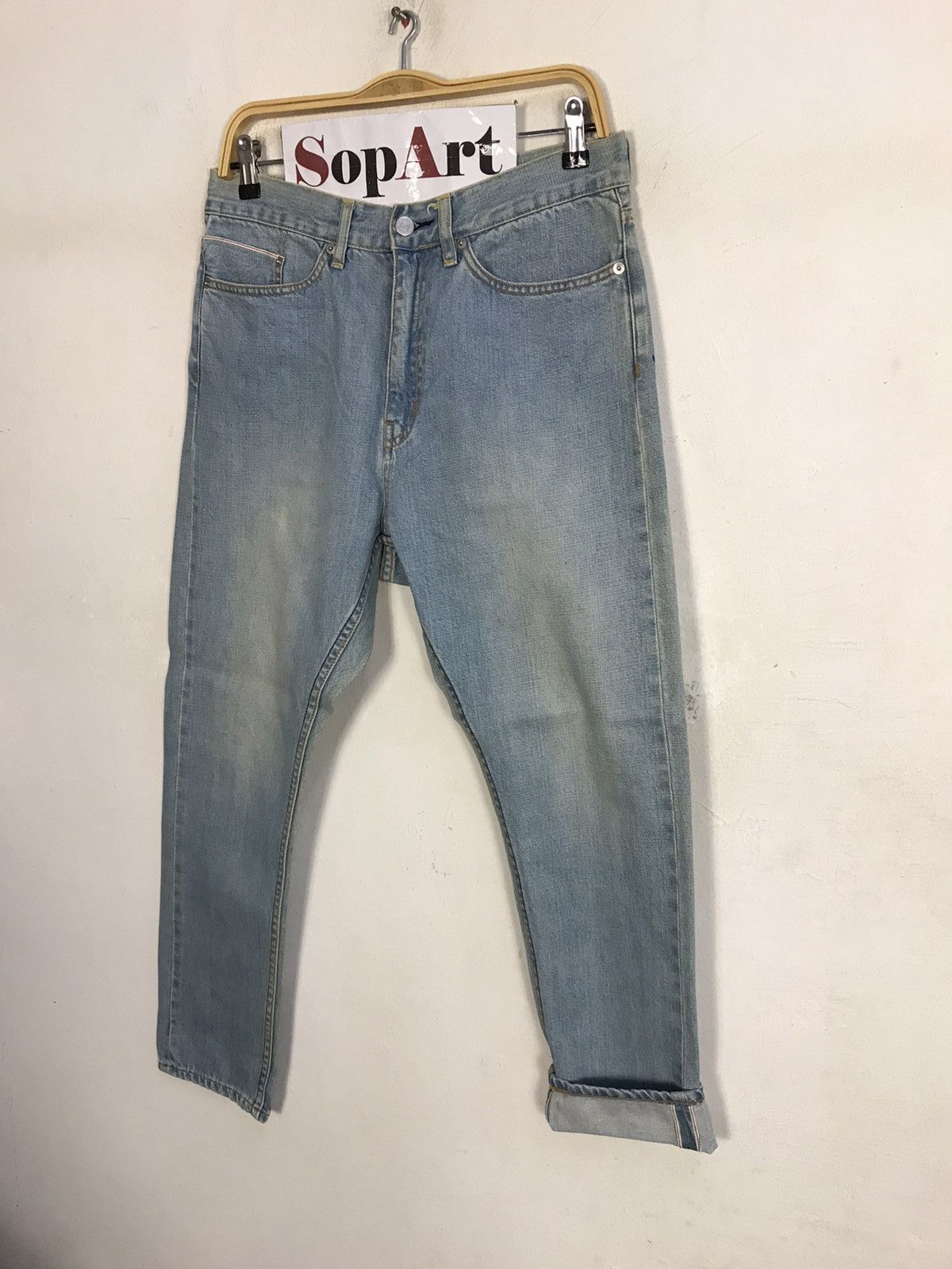 Vintage × Xlarge Vintage Xlarge Selvedge Faded Colour Jeans Design Size US 32 / EU 48 - 4 Thumbnail